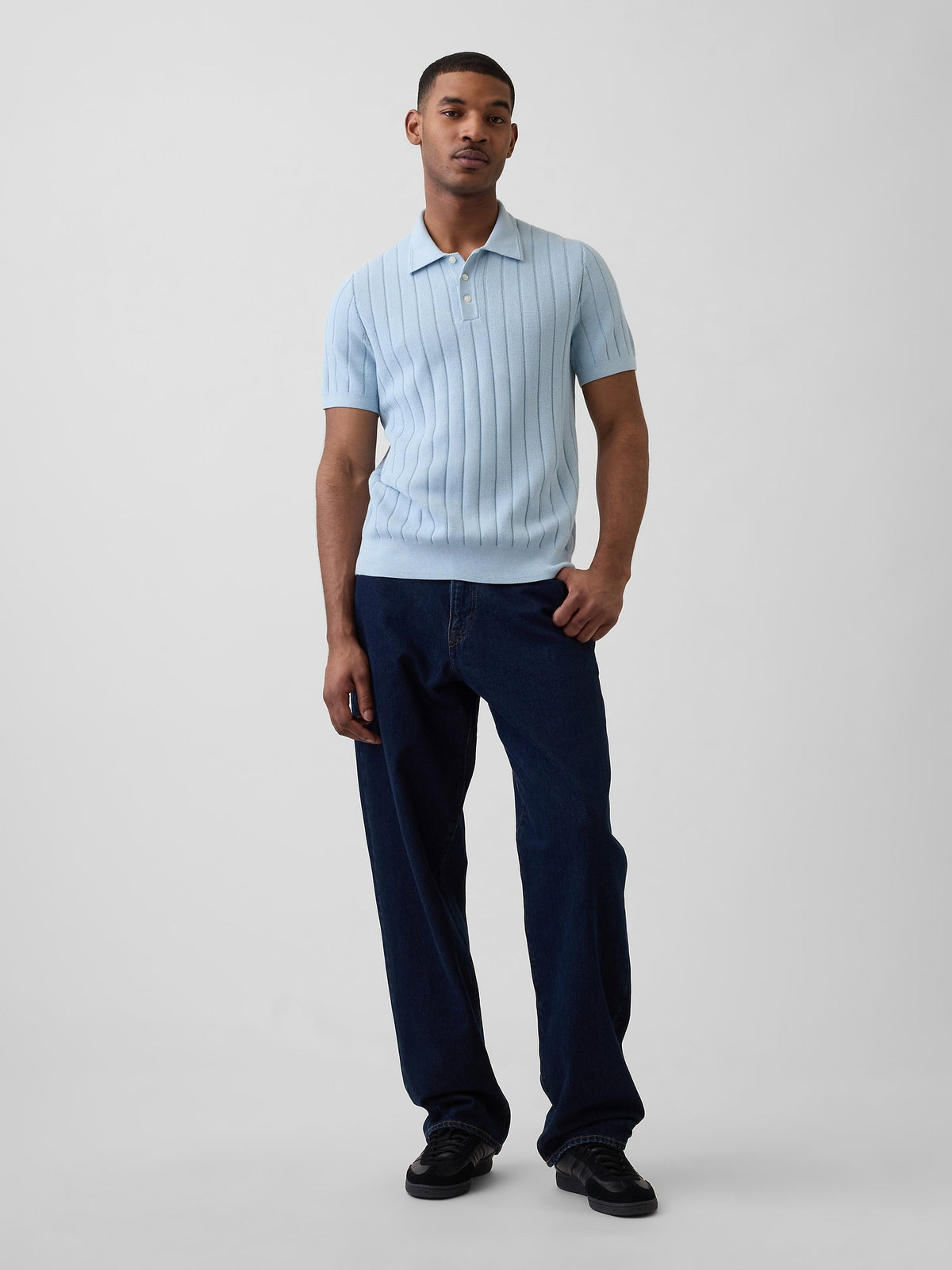 Açık Mavi Classic Triko Polo T-shirt