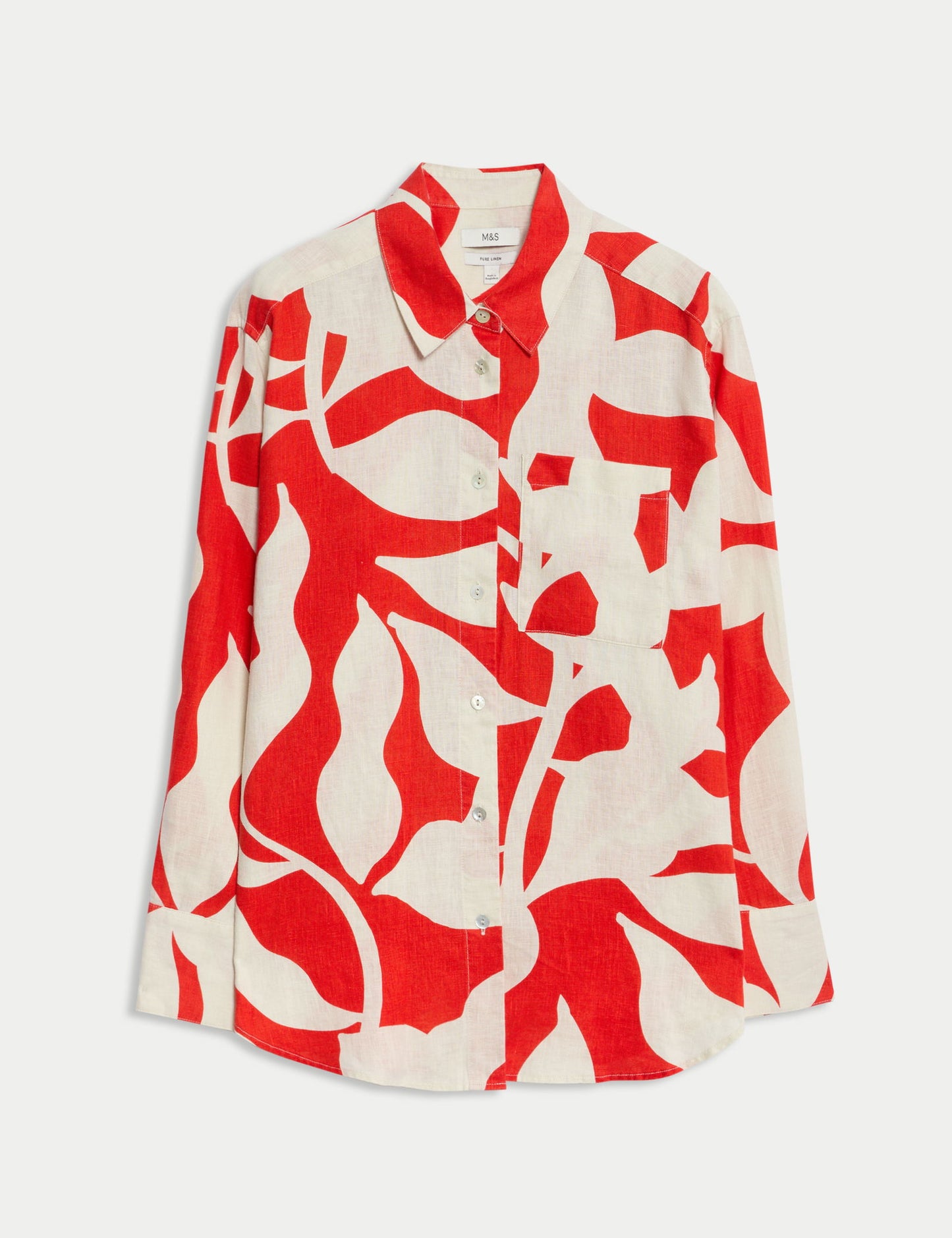 Saf Keten Oversize Gömlek