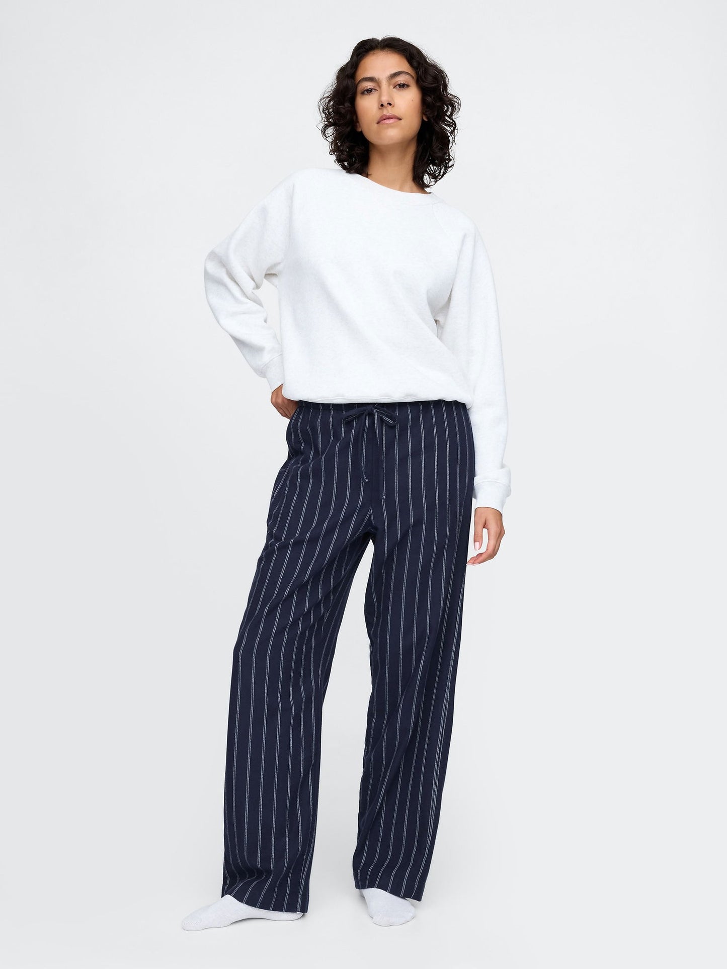 Lacivert Supersoft Desenli Flannel Pijama Altı