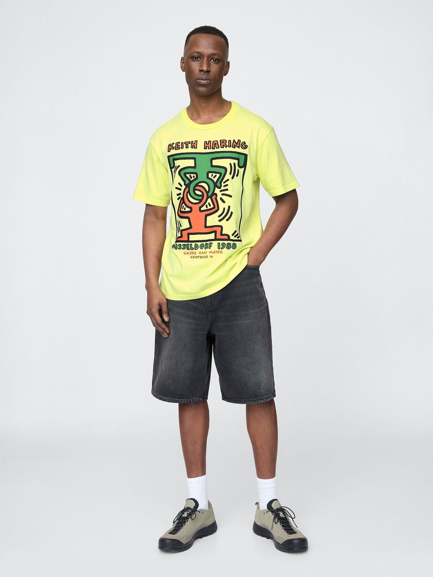 Sarı Keith Haring Grafik T-shirt