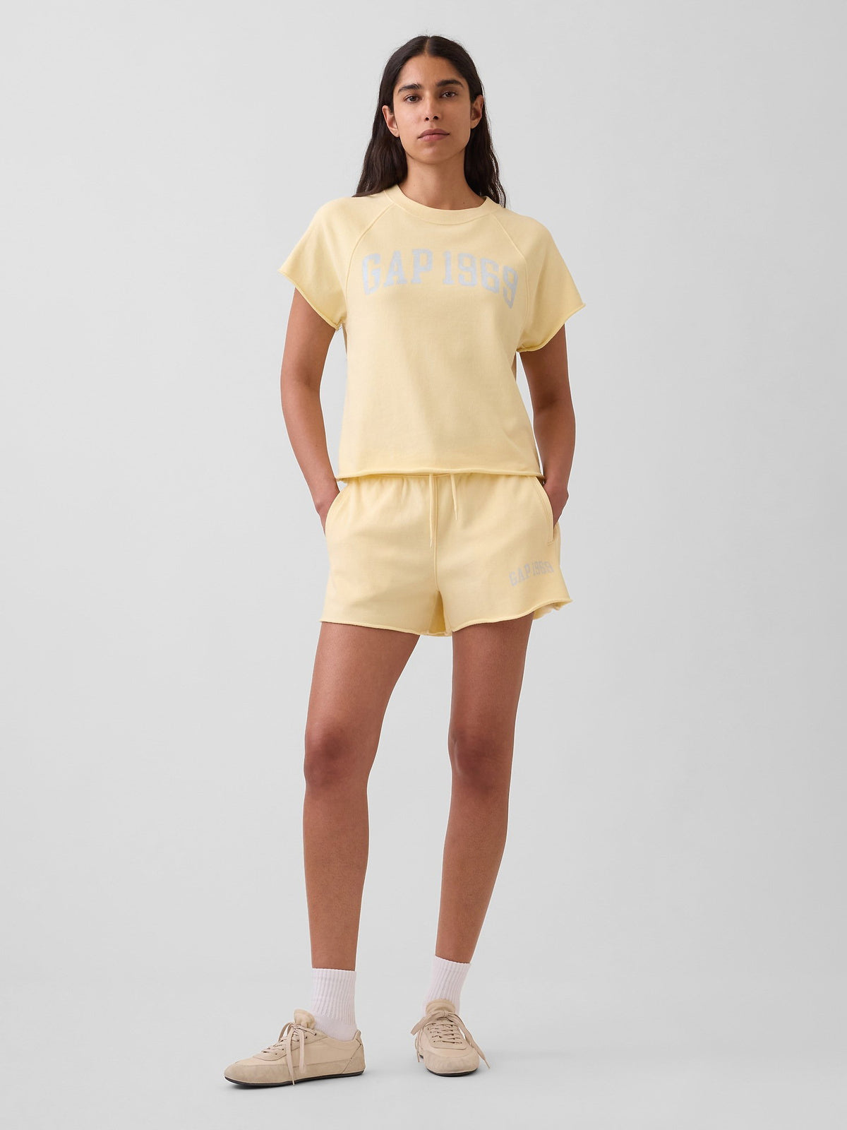 Açık Pembe Relaxed Fransız Havlu Kumaş Grafik Baskılı T-shirt