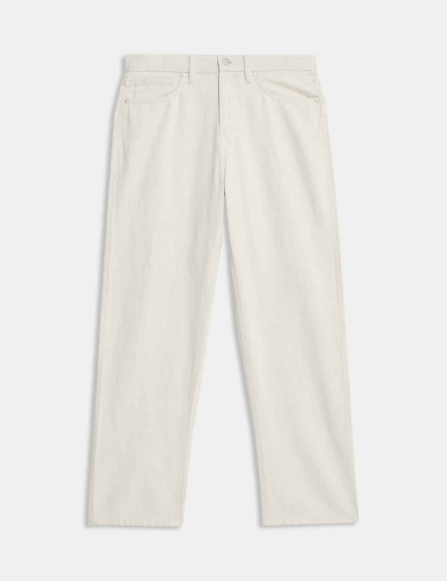 Keten Karışımlı Geniş Paça Jean Pantolon
