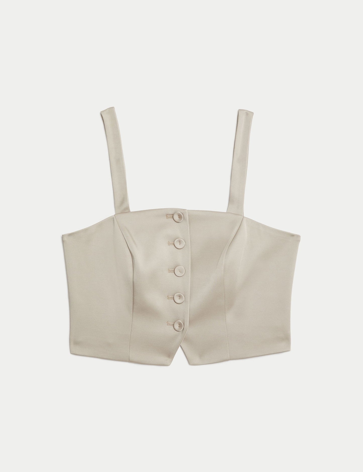 Tailored Fit Crop Saten Yelek