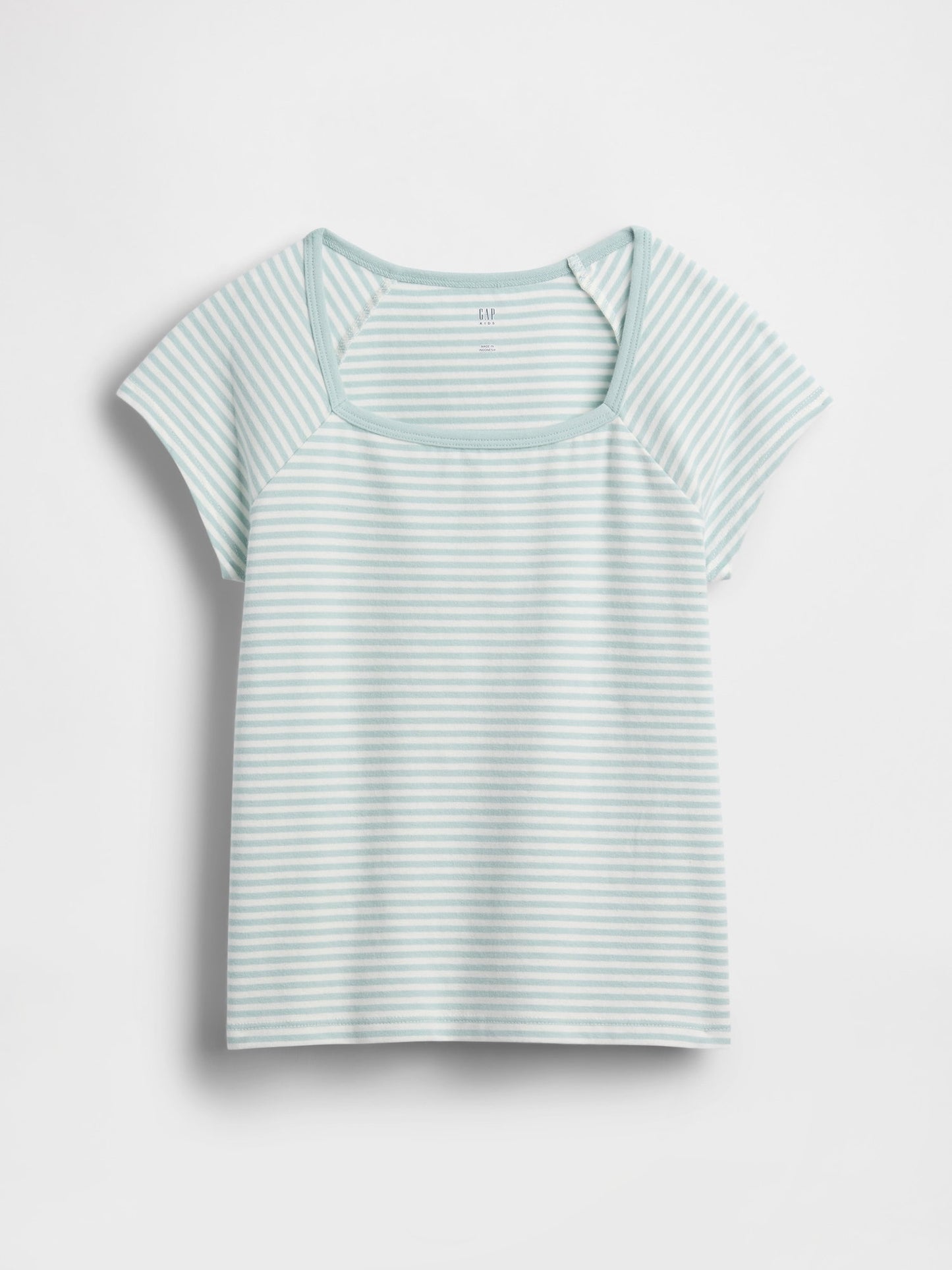 Açık Yeşil Kare Yaka T-shirt