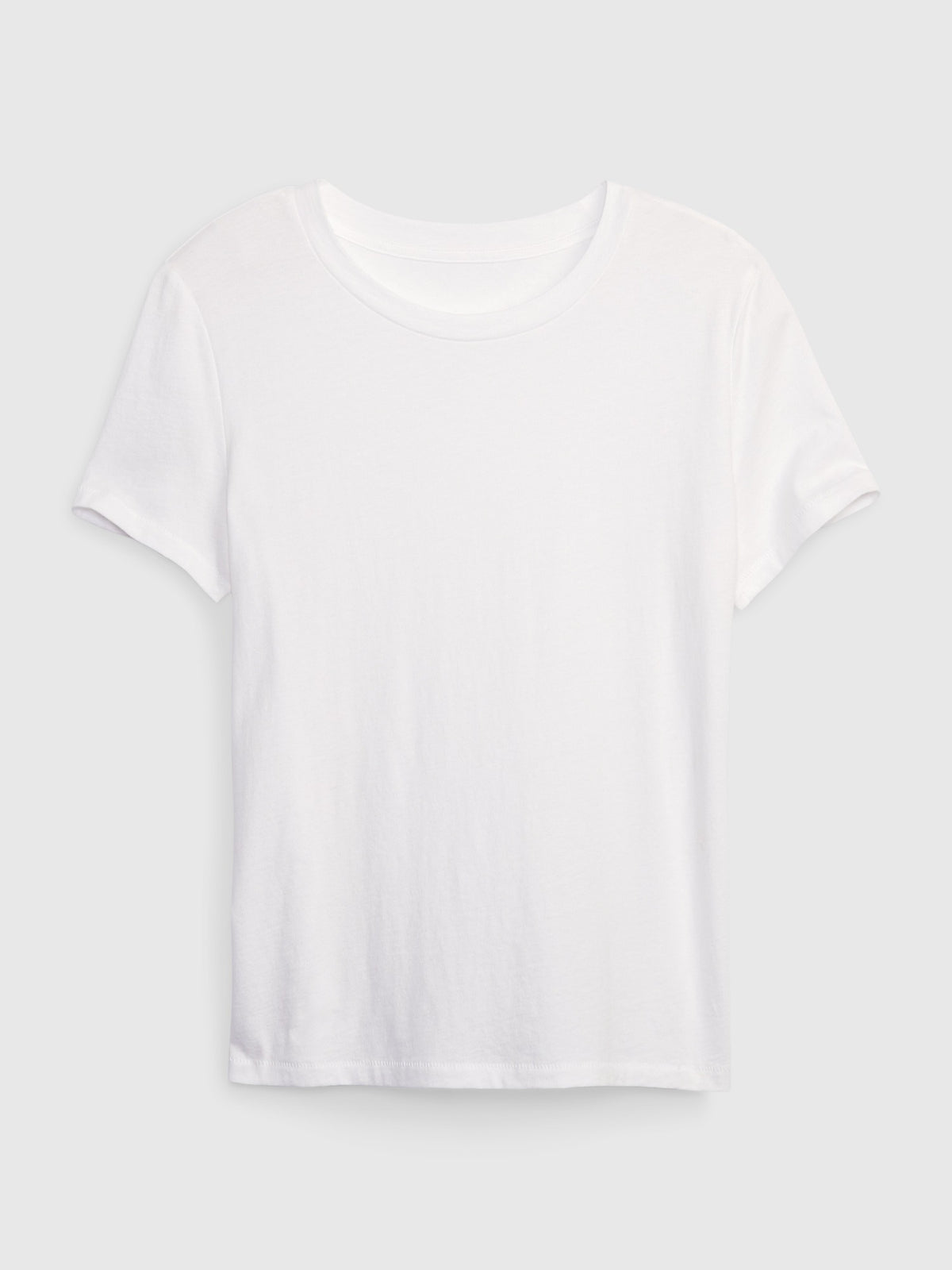 Beyaz %100 Pamuk Vintagesoft Bisiklet Yaka T-shirt