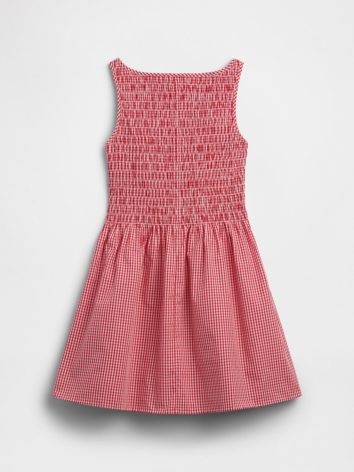 Kırmızı Smocked Poplin Elbise