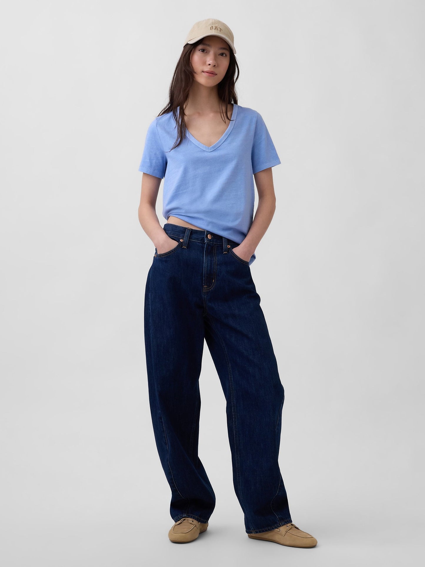Mavi Organik Pamuk Vintagesoft V-yaka T-shirt