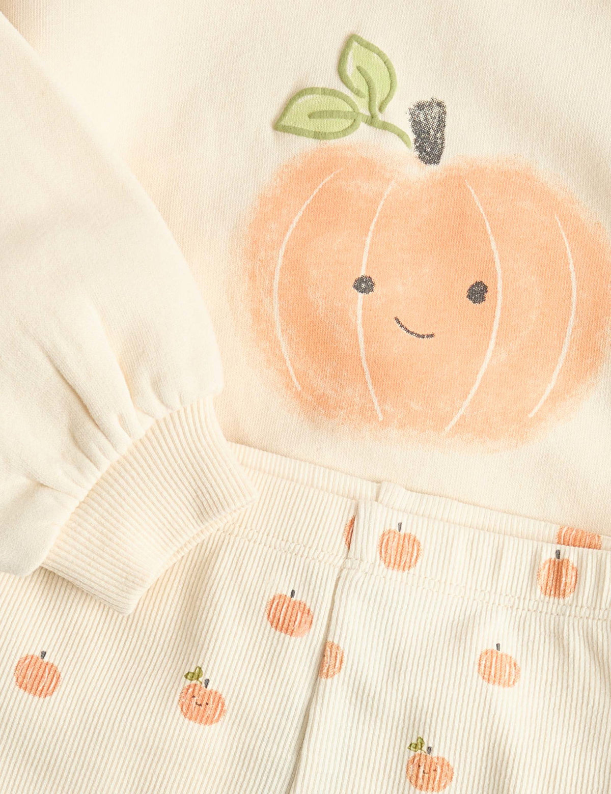 Halloween Balkabağı Desenli Sweatshirt Ve Eşofman Altı Seti