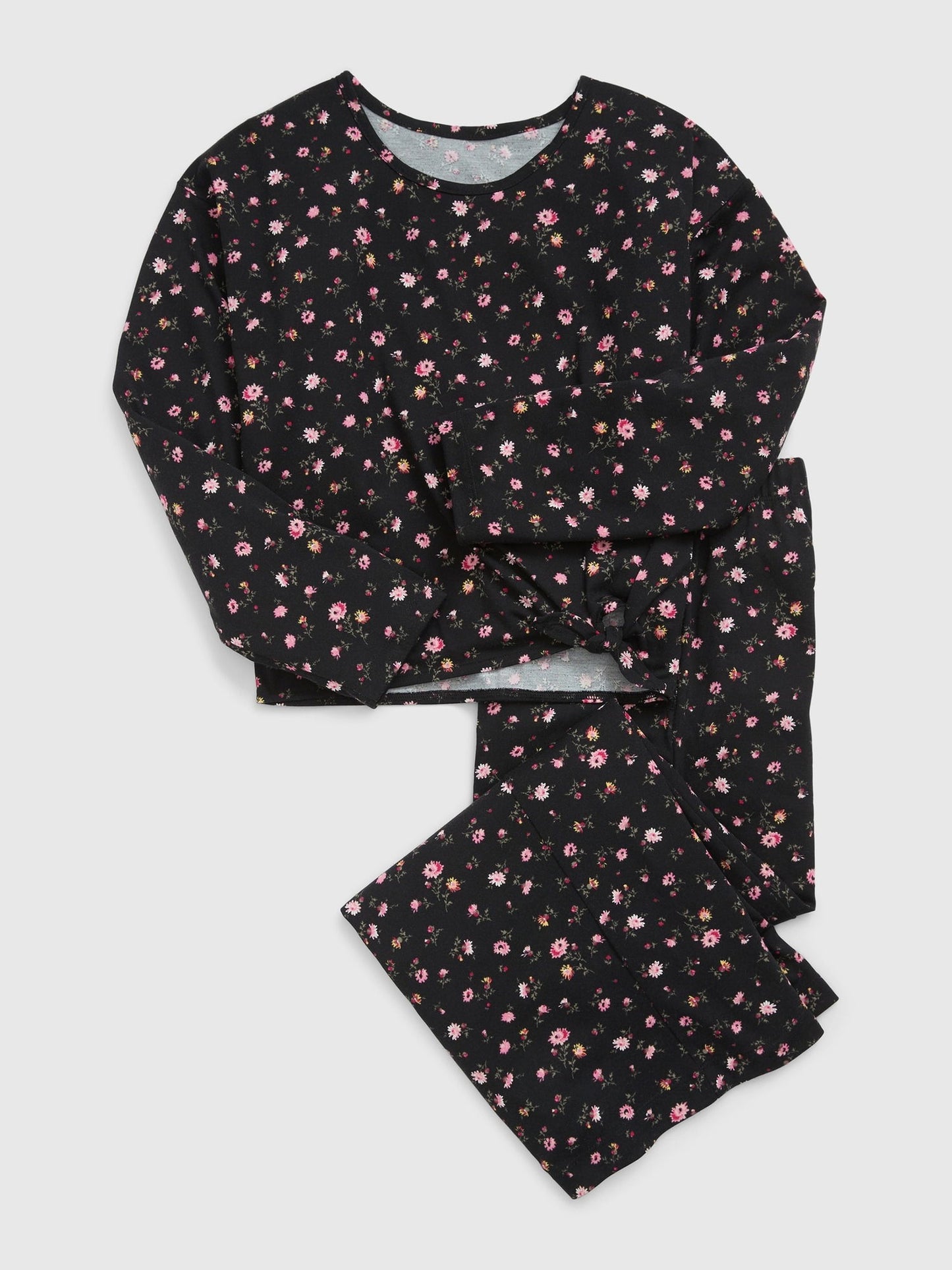 Siyah %100 Geri Dönüştürülmüş Desenli Pijama Seti