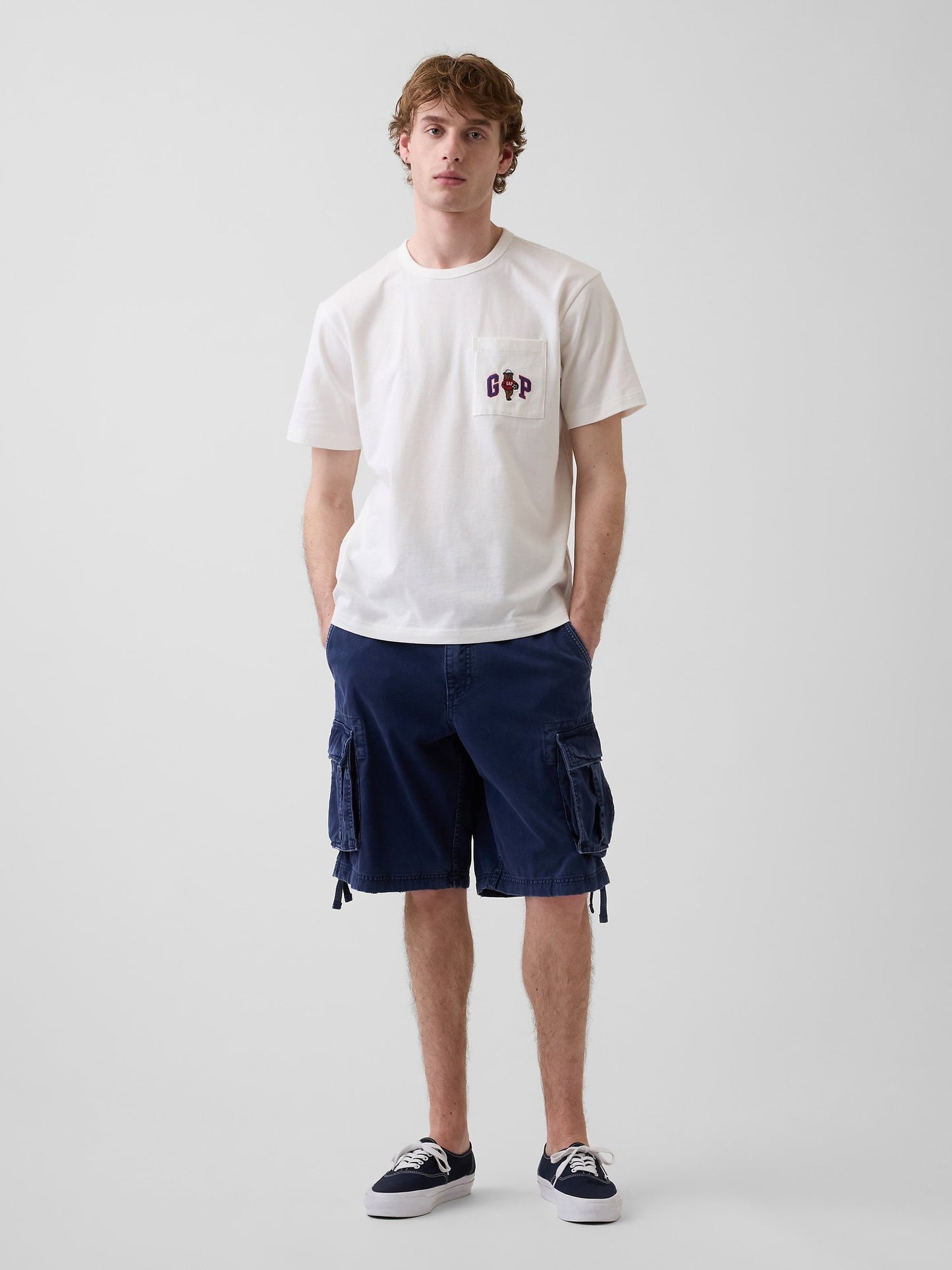 Beyaz Relaxed Branan Bear Logo T-shirt