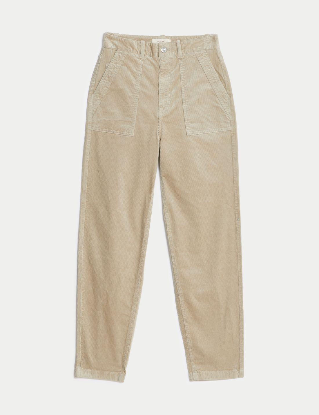 Tapered Fit Yüksek Bel Kadife Pantolon