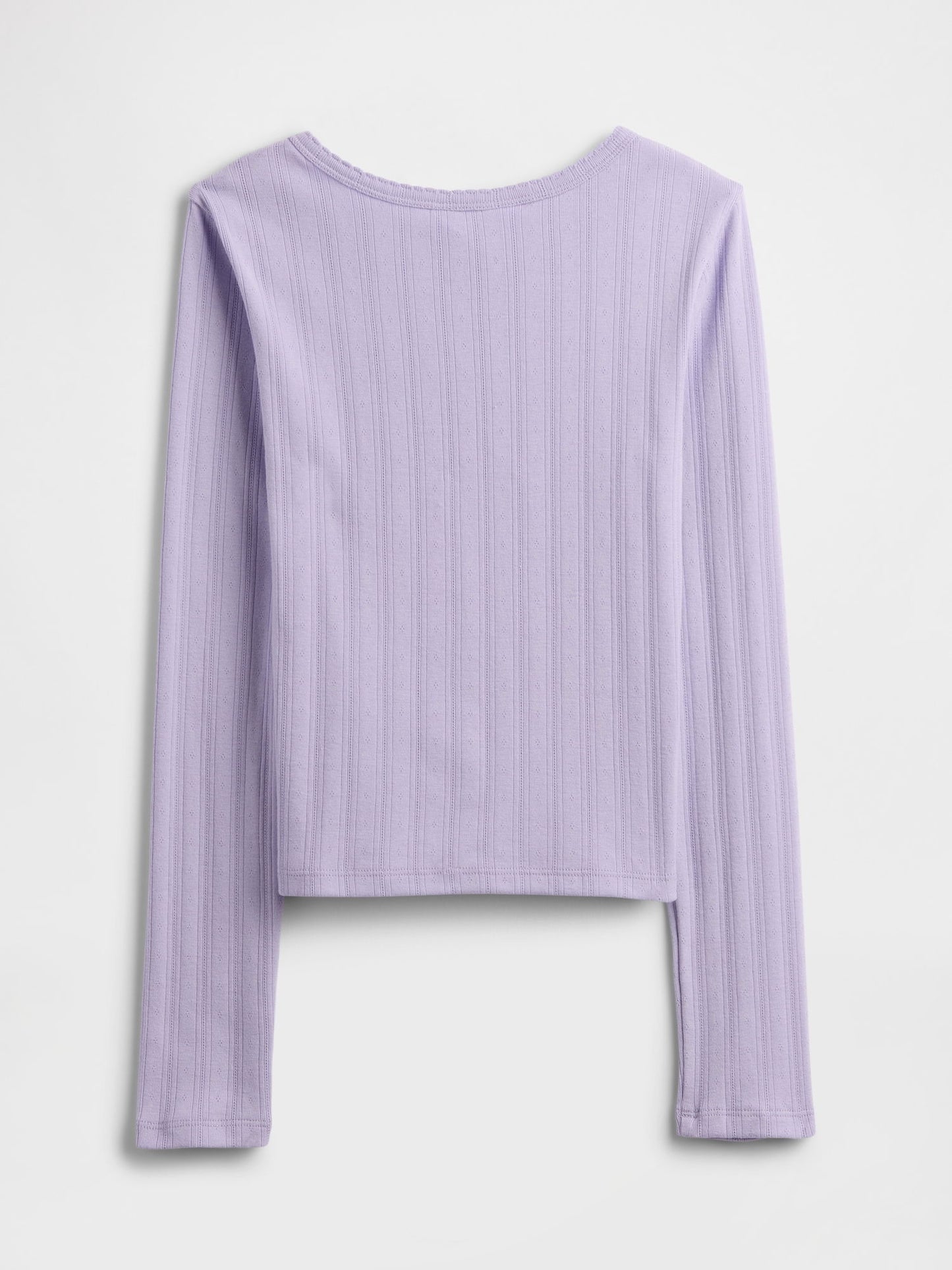Açık Lila Fitilli Pointelle T-shirt