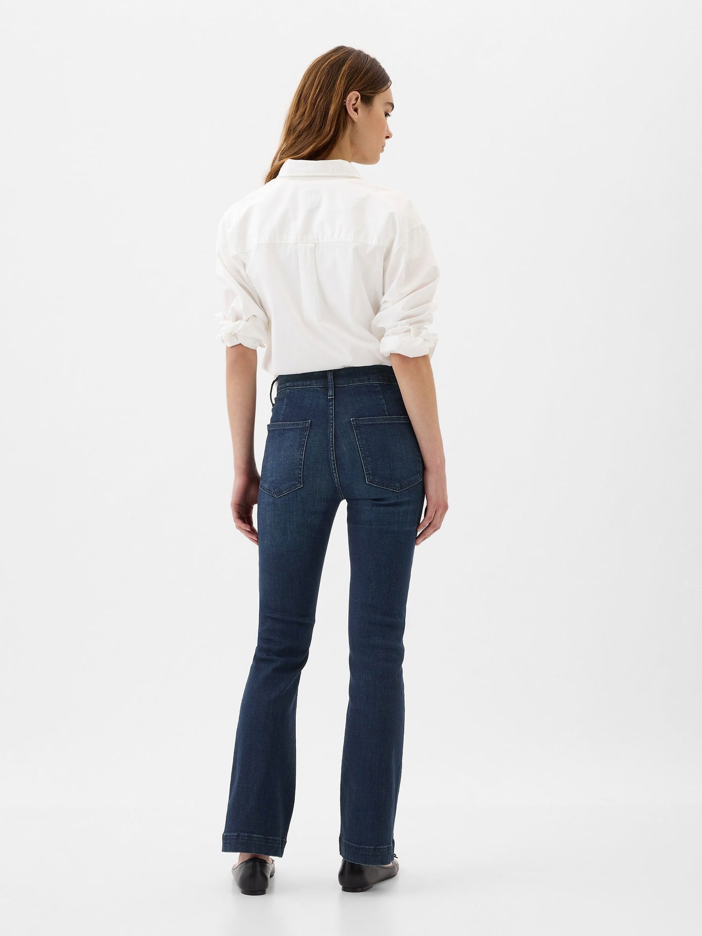 Lacivert Mid Rise Bootcut Jean Pantolon