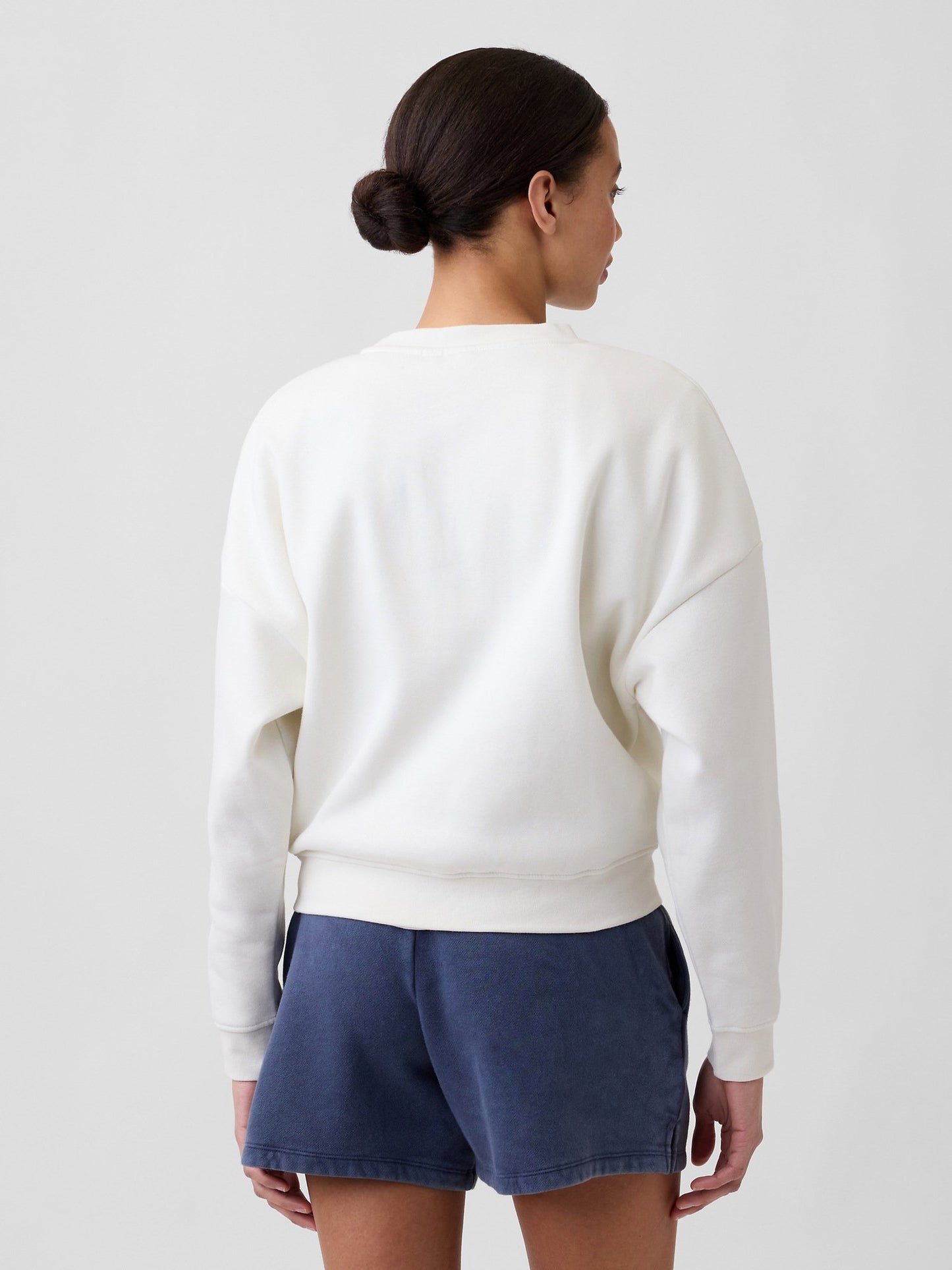 Beyaz Peanuts Oversized Wedge Bisiklet Yaka Sweatshirt