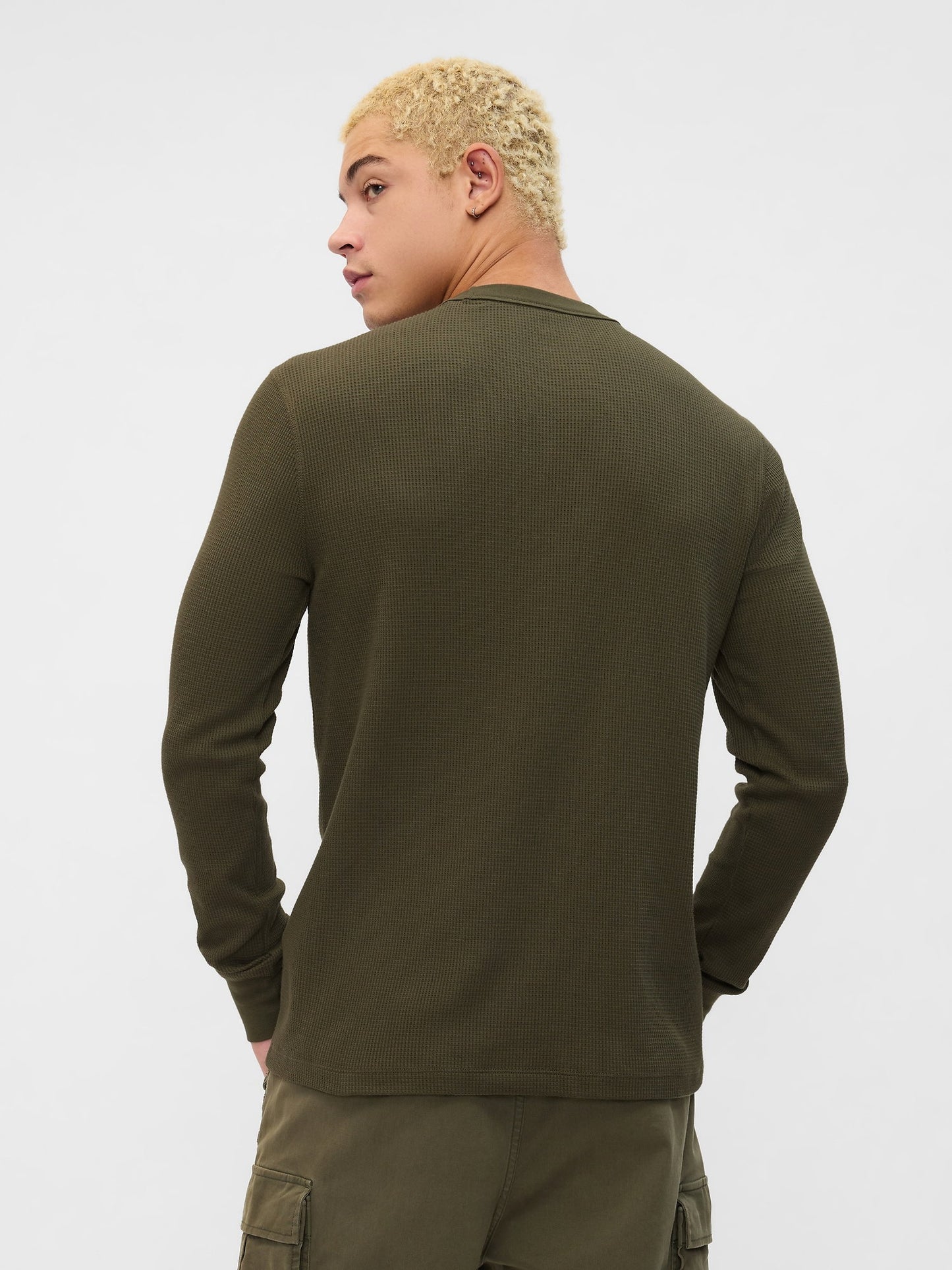 Haki Waffle-knit Crewneck T-shirt