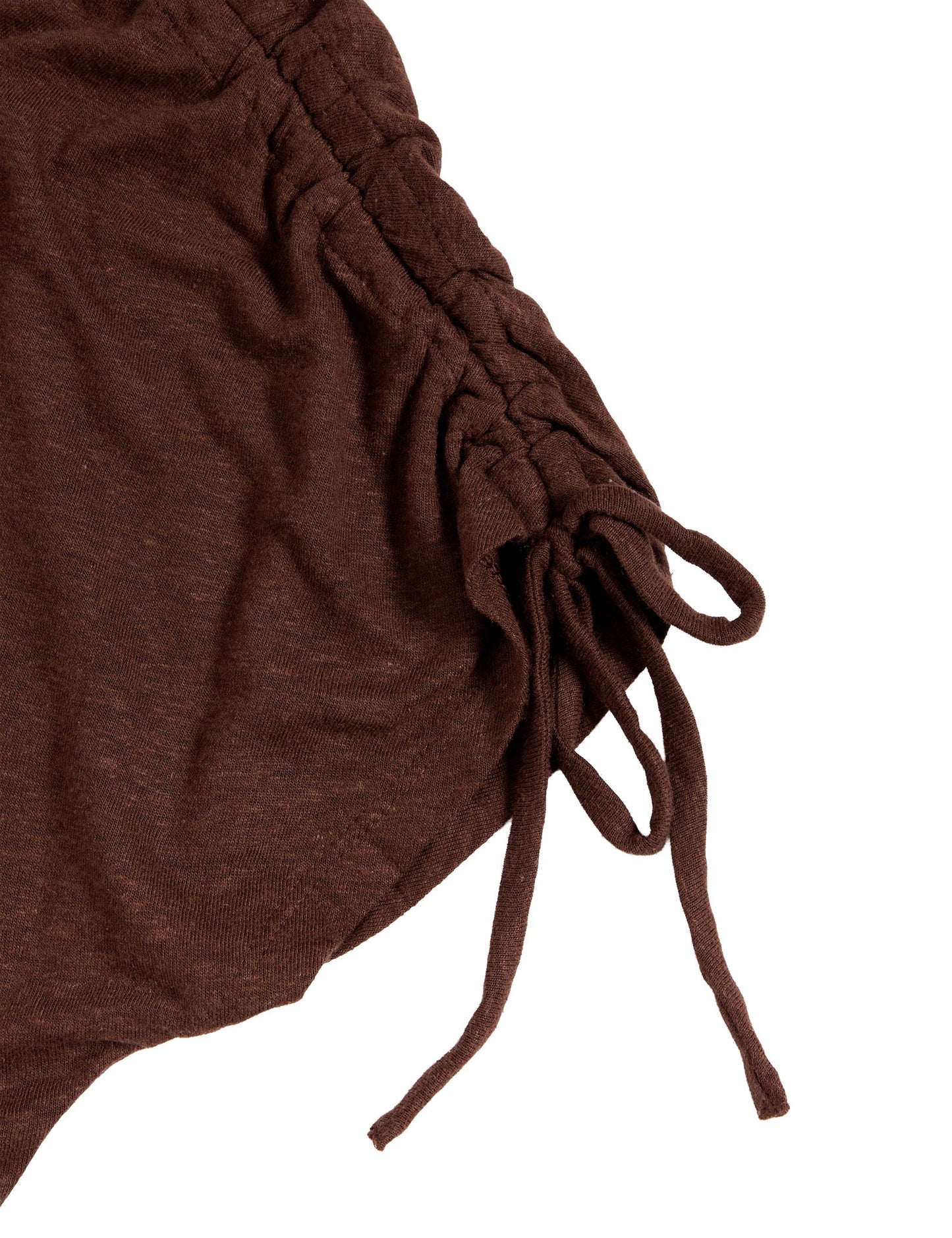 Keten-karışımlı Büzgülü T-shirt