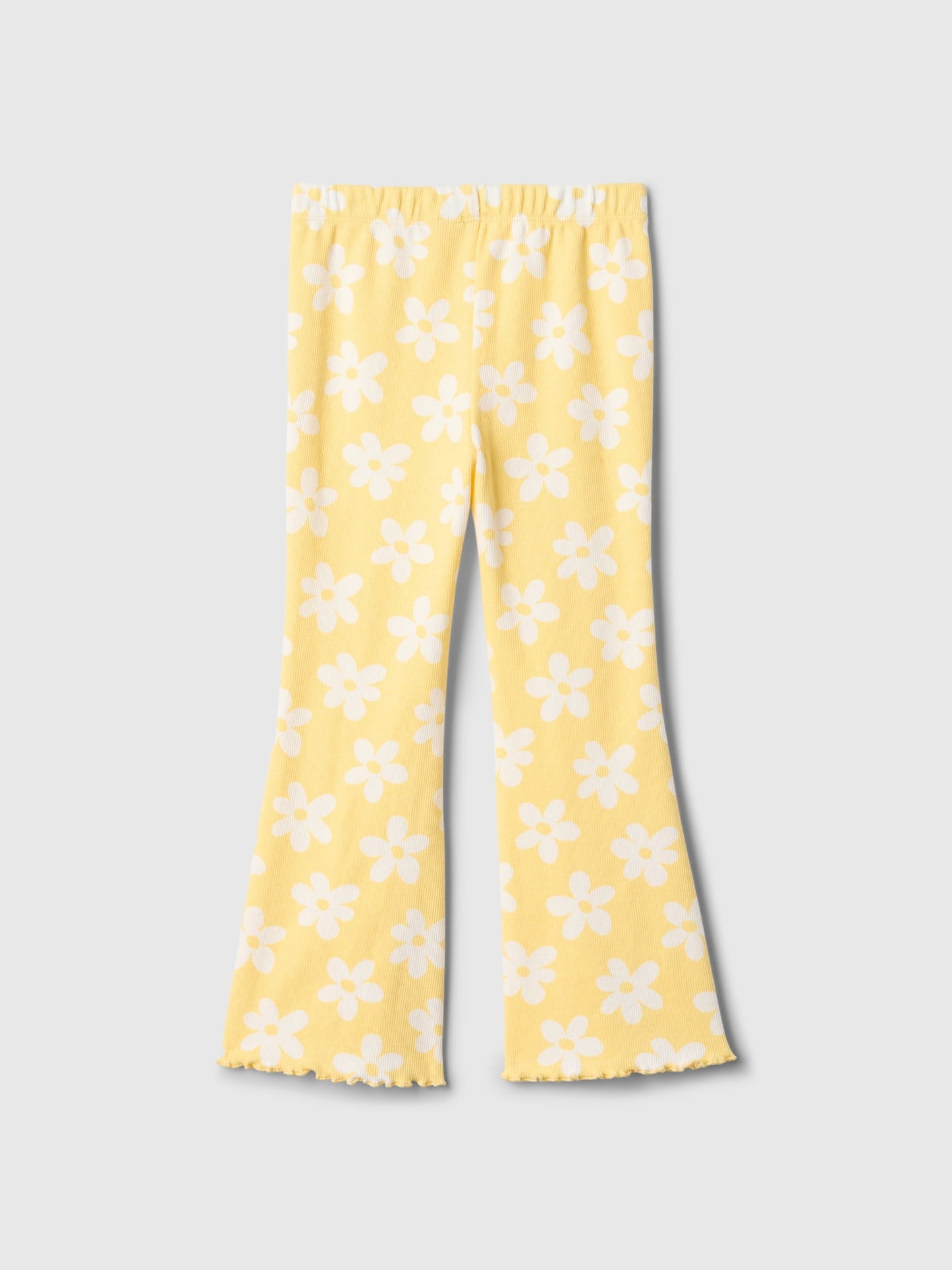 Sarı Fitilli Pull-on Grafik Baskılı Flare Tayt