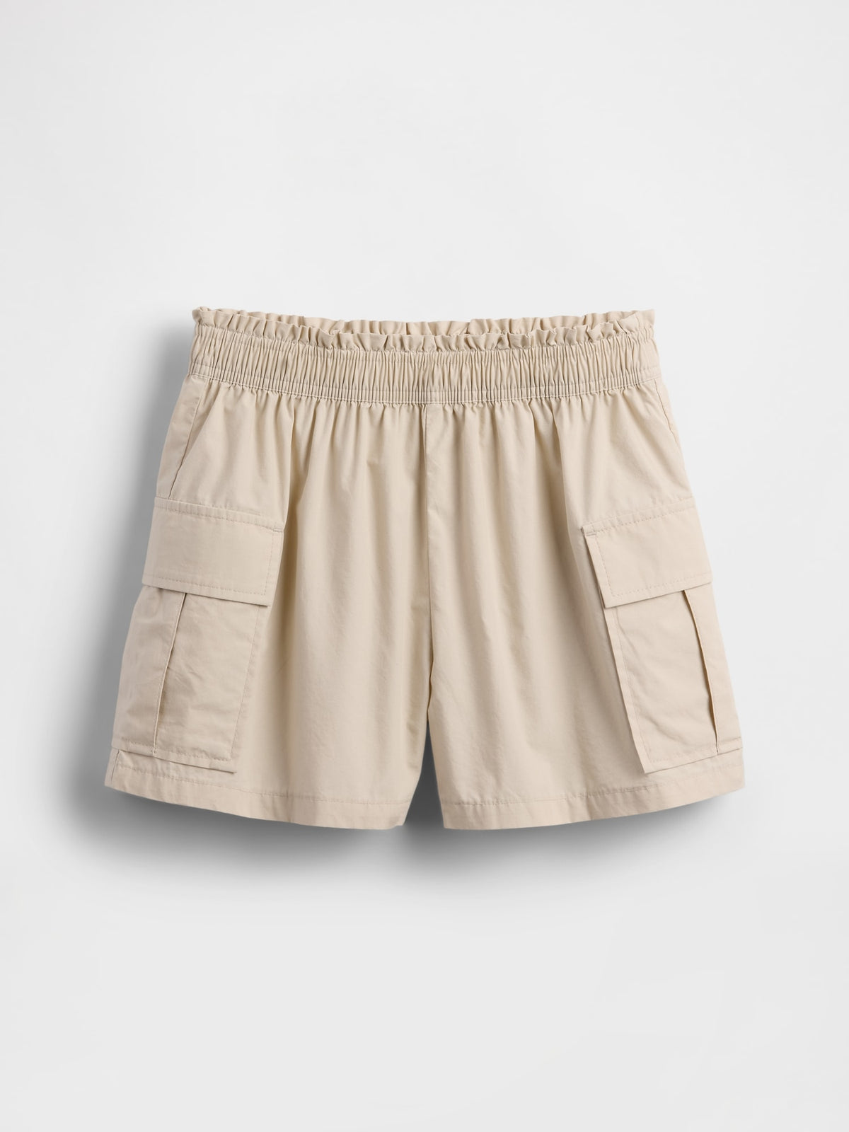 Bej Poplin Easy Kargo Şort