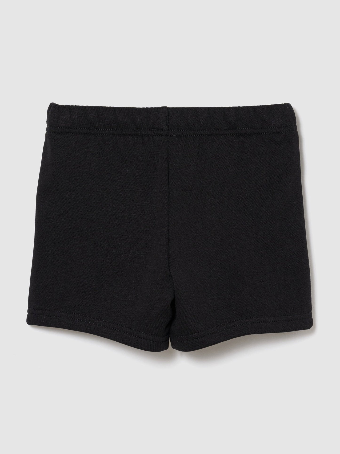 Siyah Relaxed Logo Fransız Havlu Kumaş Pull-on Şort