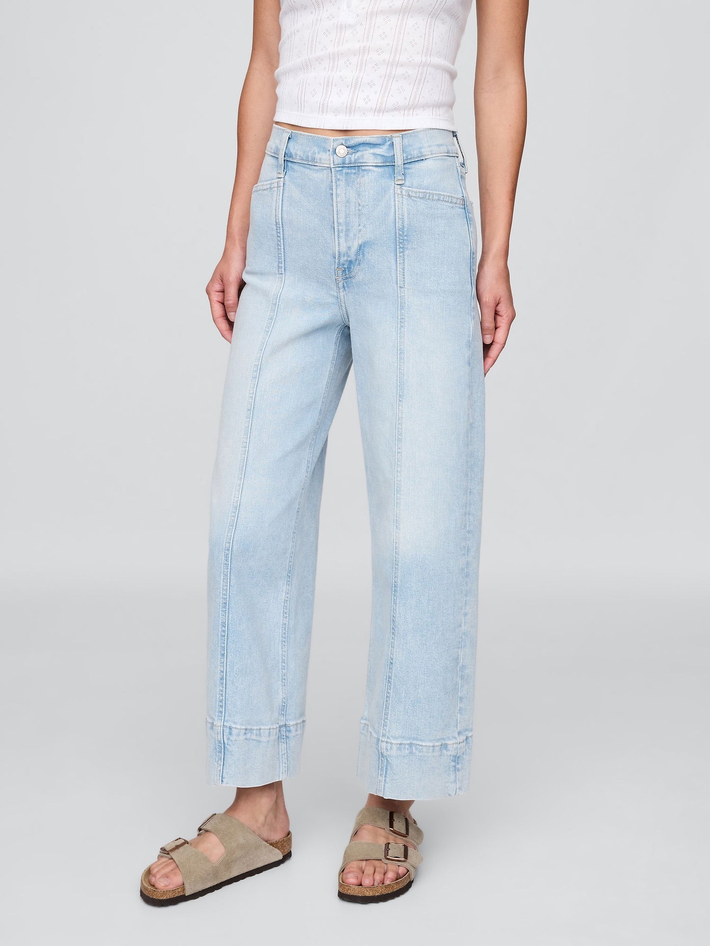 Mavi High Rise Stride Wide-leg Ankle Jean Pantolon