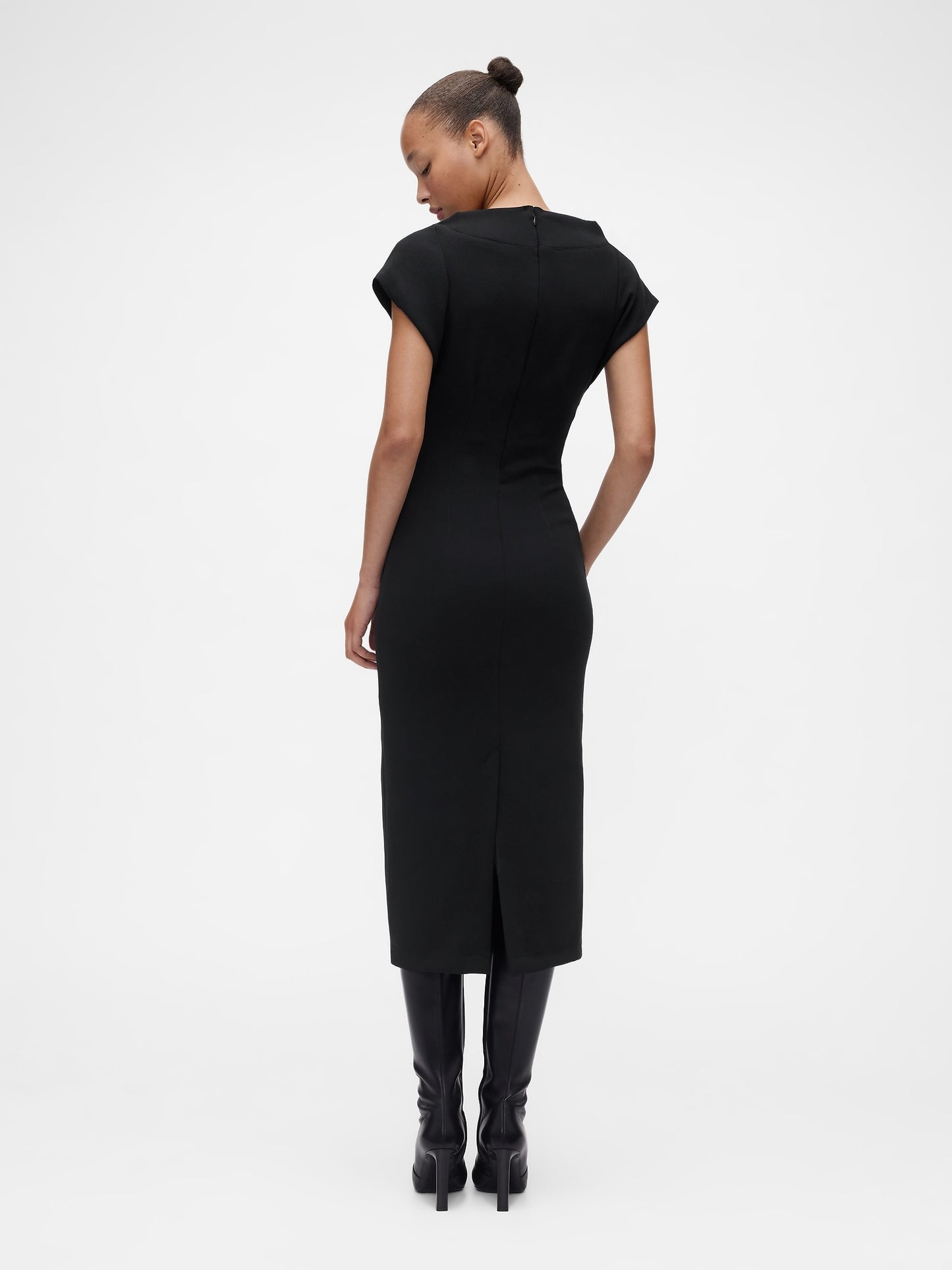 Siyah Gapstudio Structured Midi Elbise