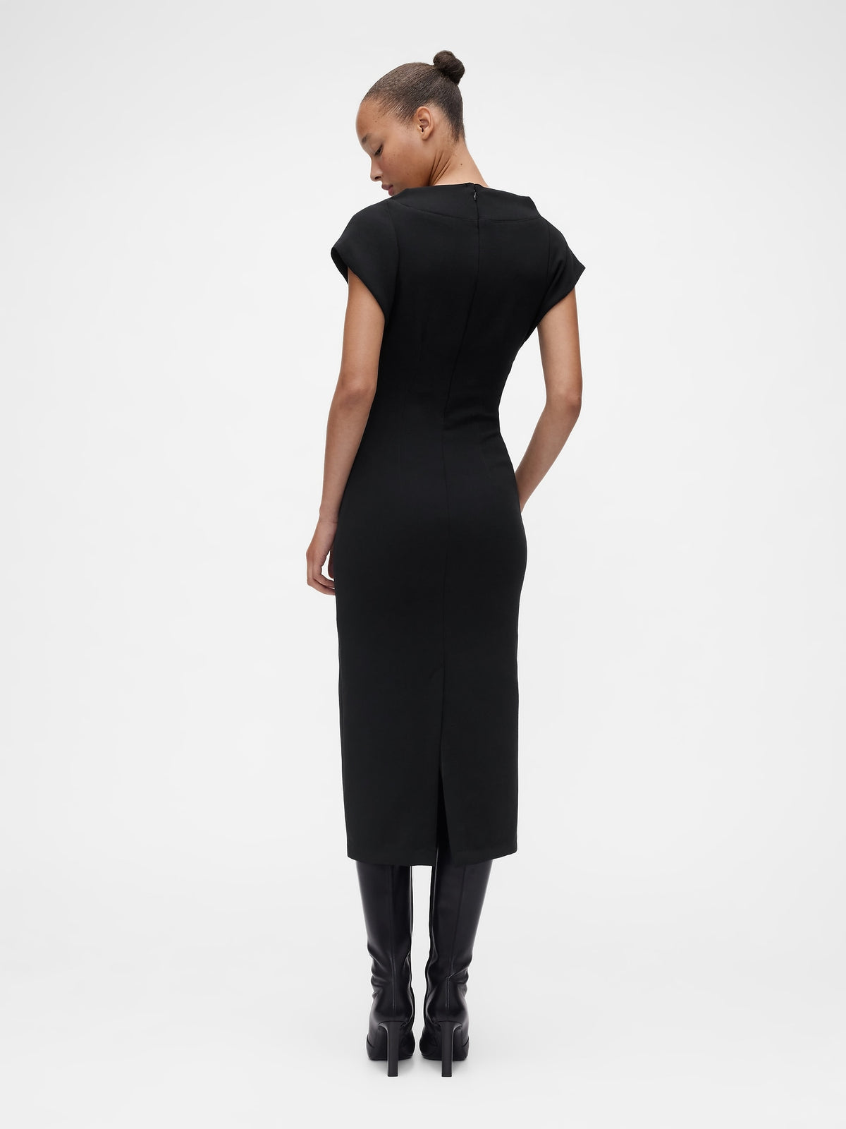 Siyah Gapstudio Structured Midi Elbise