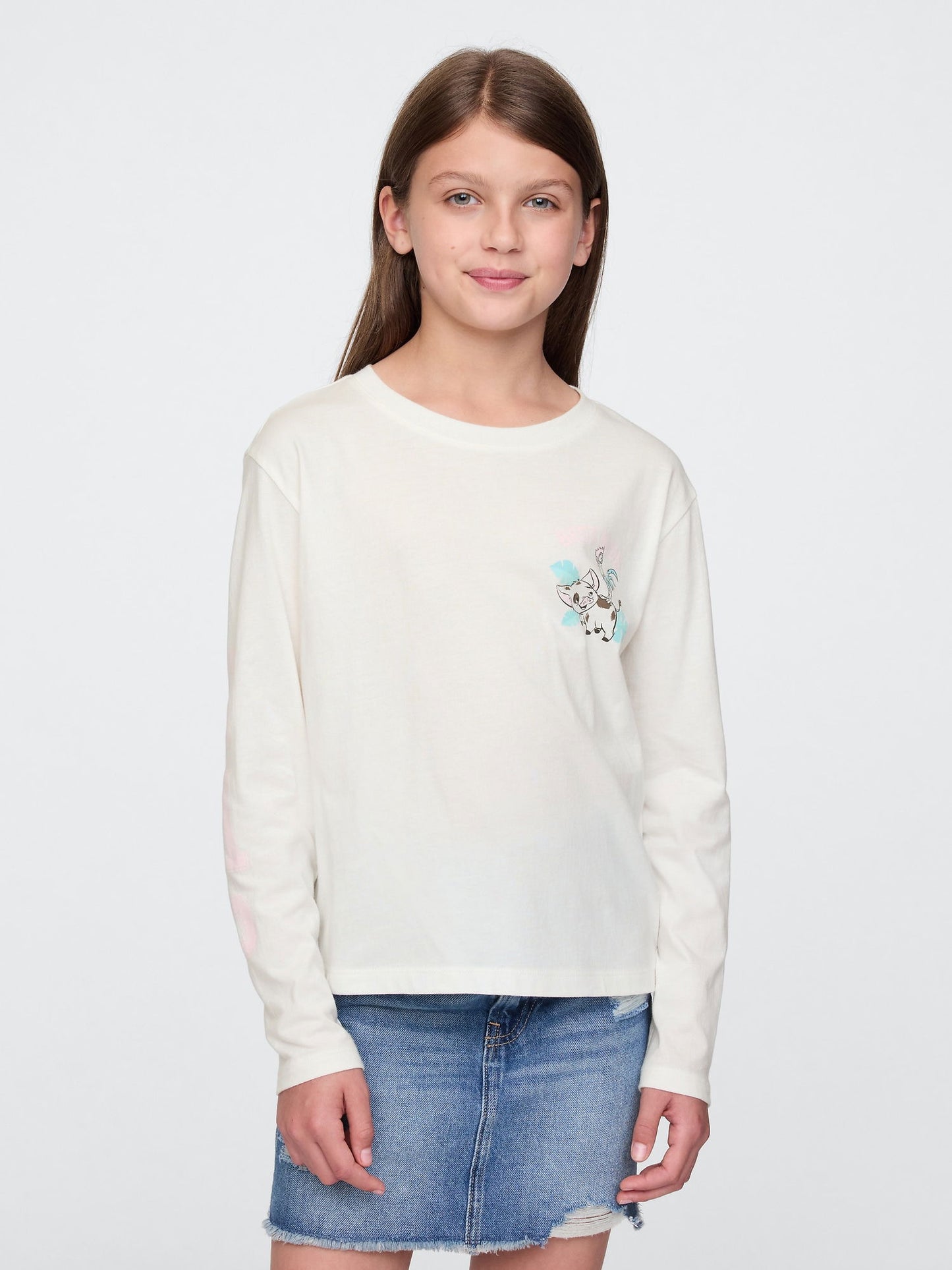 Kırık Beyaz Gap × Disney Moana Grafikli T-Shirt