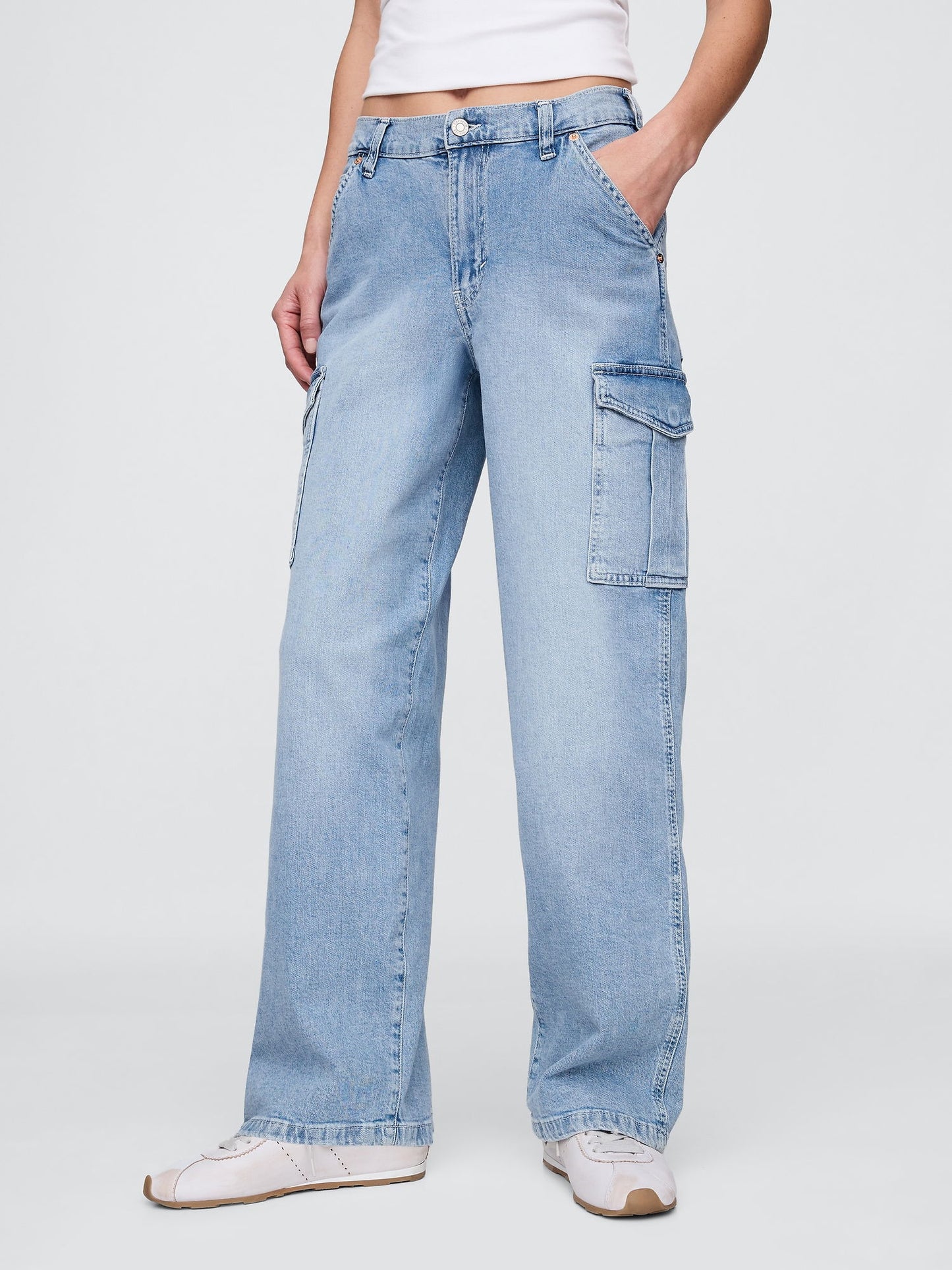 Mavi Mid Rise '90s Loose Kargo Jean Pantolon