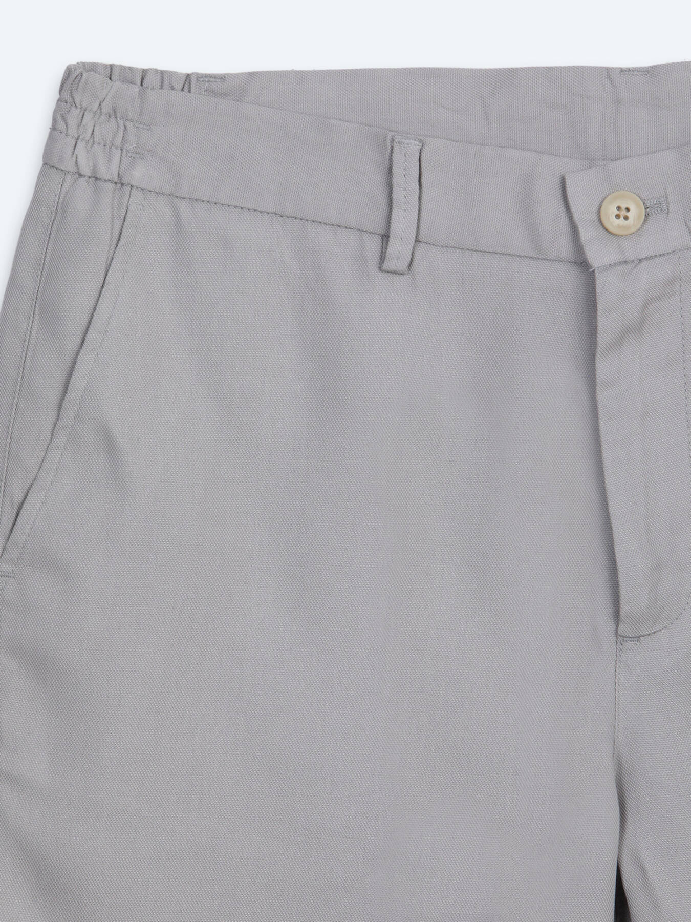 Gri Düz Kumaş Jogging Fit Casual Bermuda