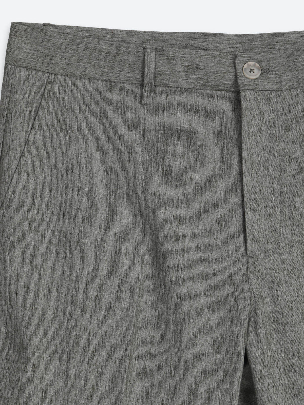 Haki Kumaş Relaxed Fit Casual Keten Karışımlı Pantolon