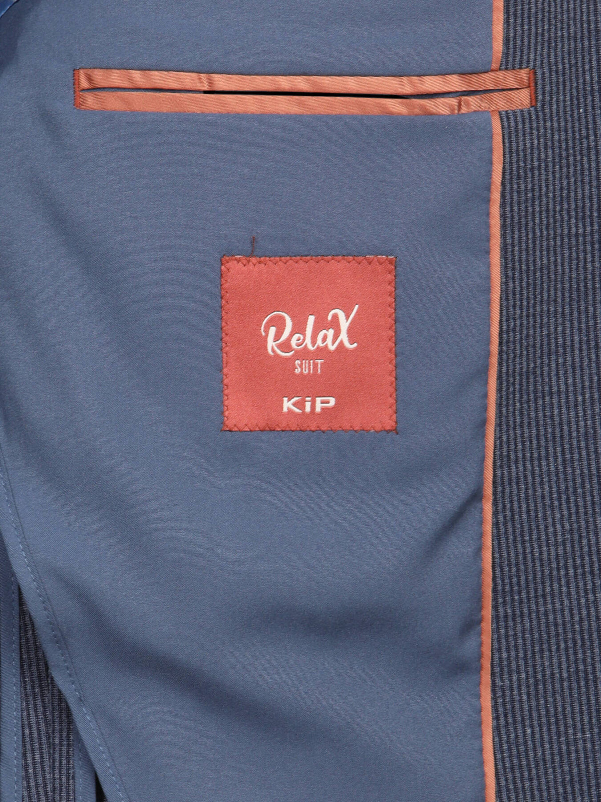 Indigo Çizgili Modern Fit Takım Elbise