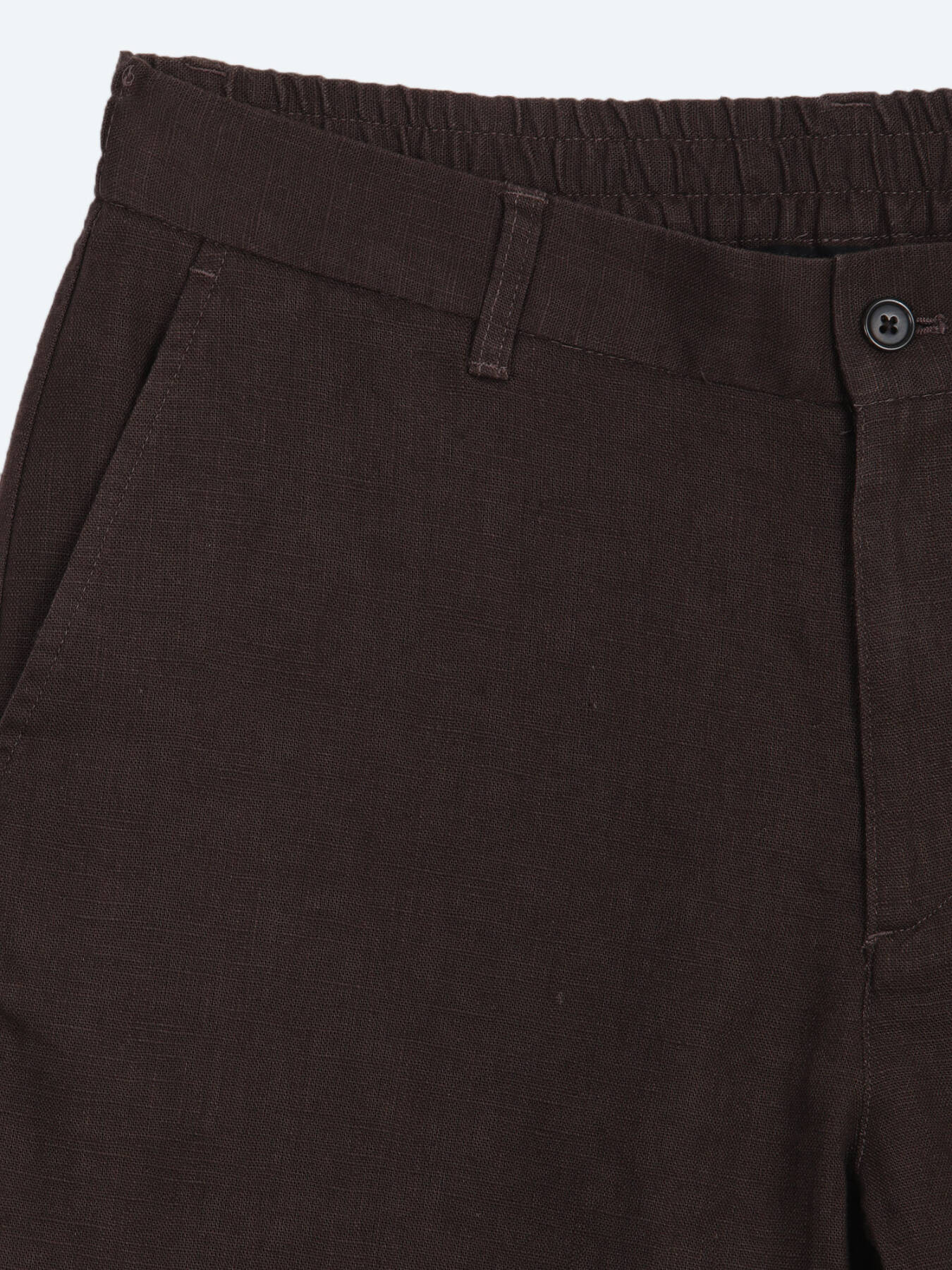 Kahverengi Dokuma Relaxed Fit Casual Pamuk Karışımlı Pantolon