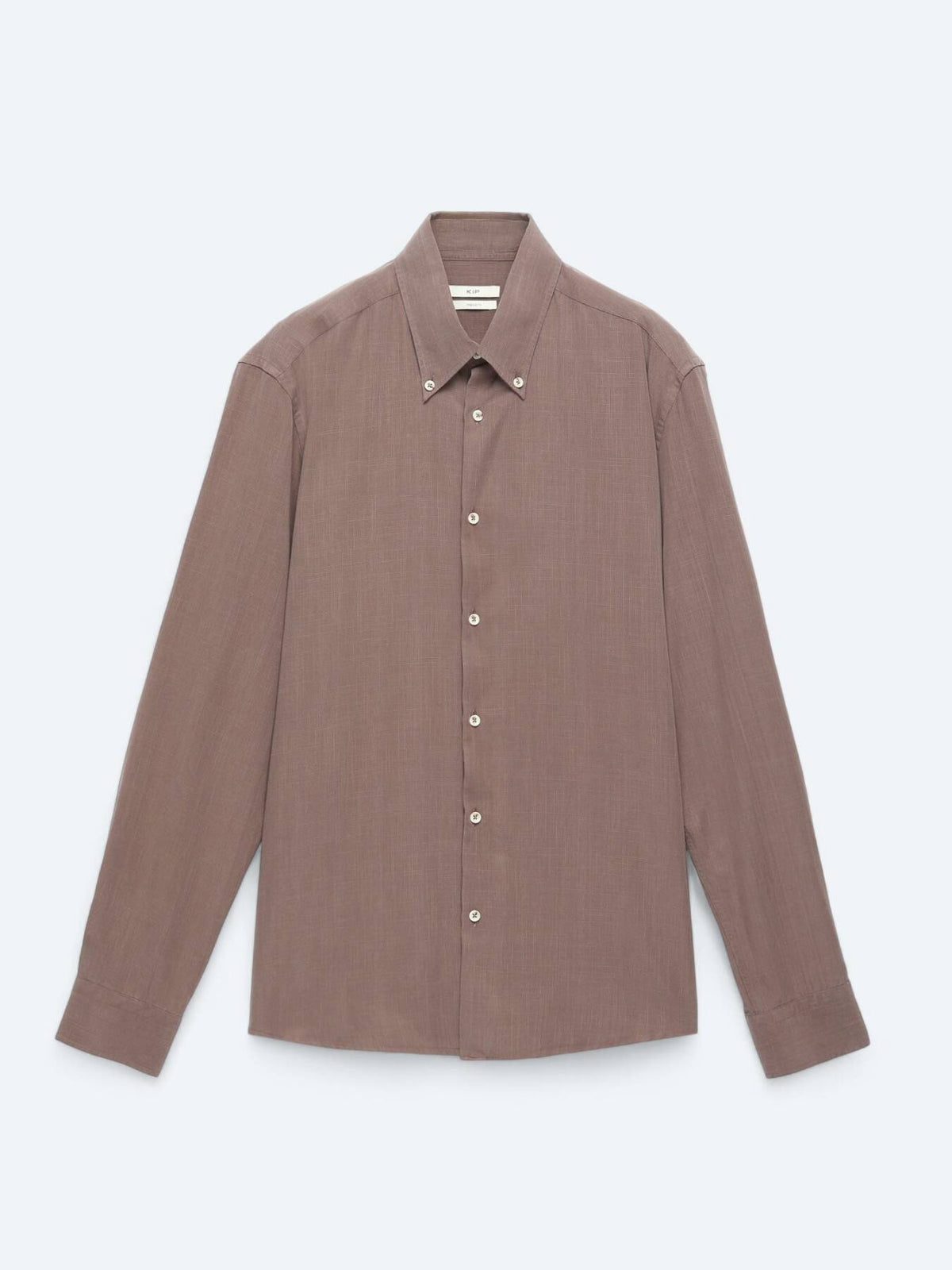 Kahverengi Regular Fit Uzun Dokuma Casual Pamuk Karışımlı Gömlek