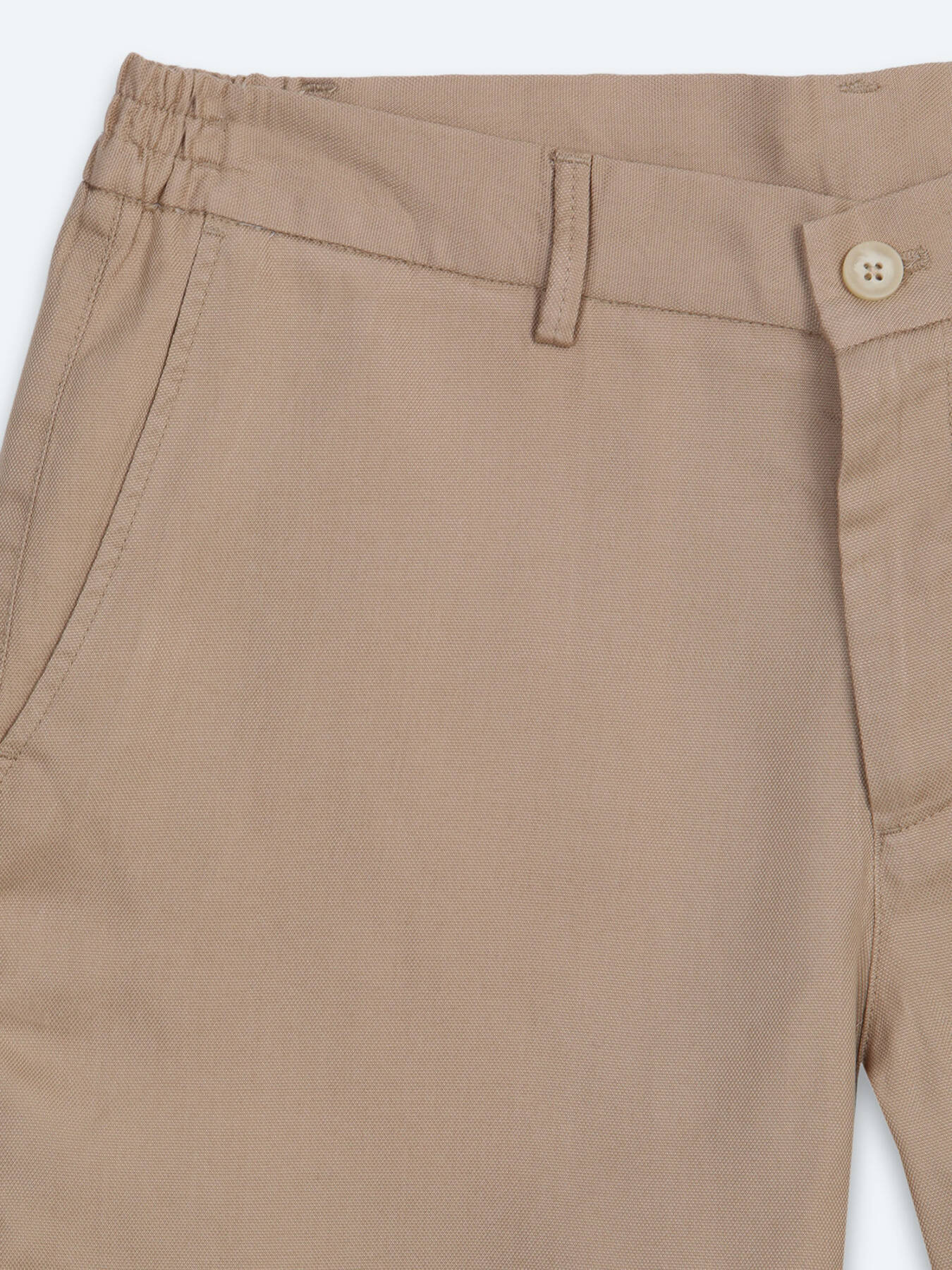 Karamel Düz Kumaş Jogging Fit Casual Bermuda