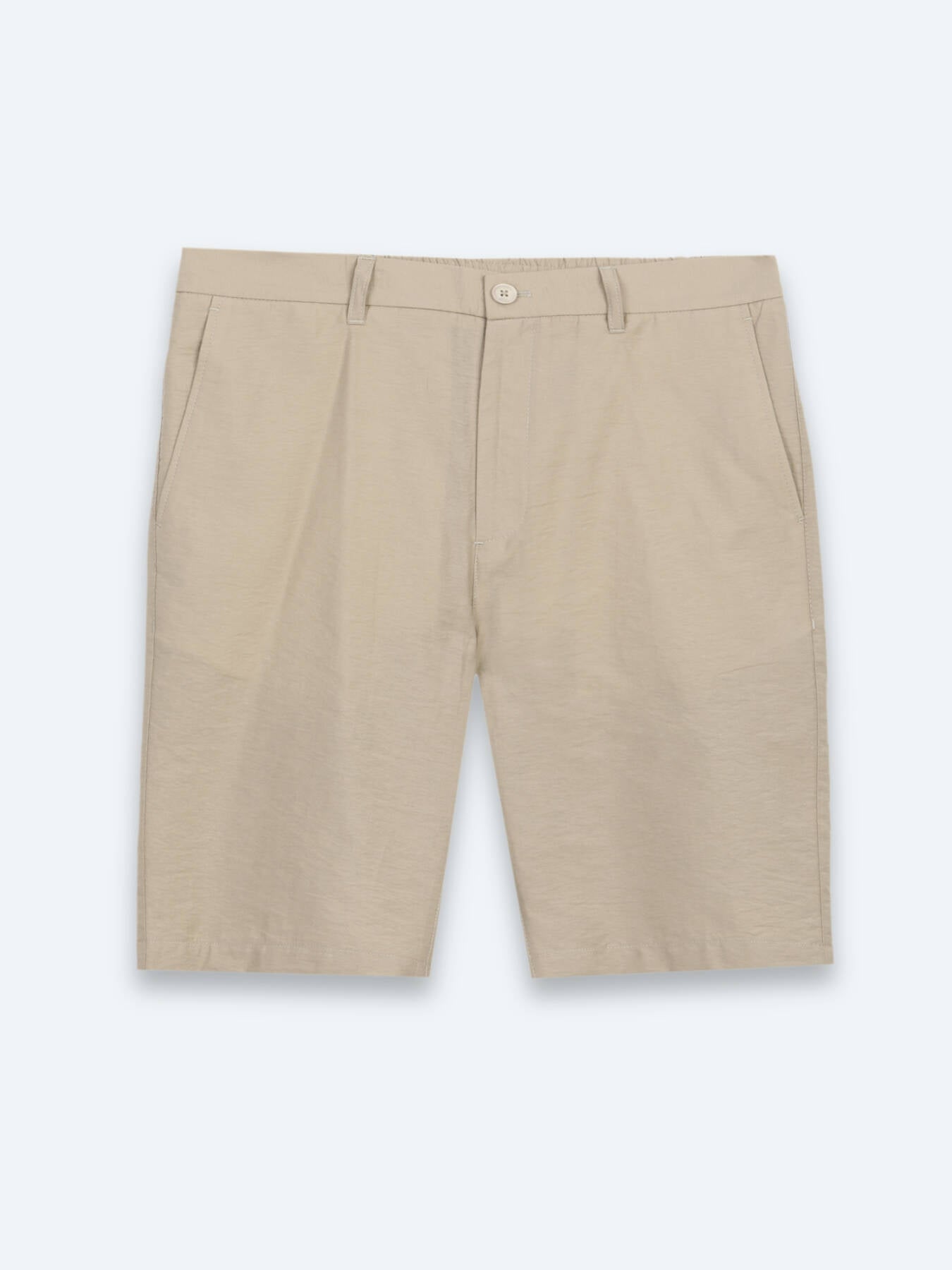 Karamel Düz Kumaş Jogging Fit Casual Pamuk Karışımlı Bermuda