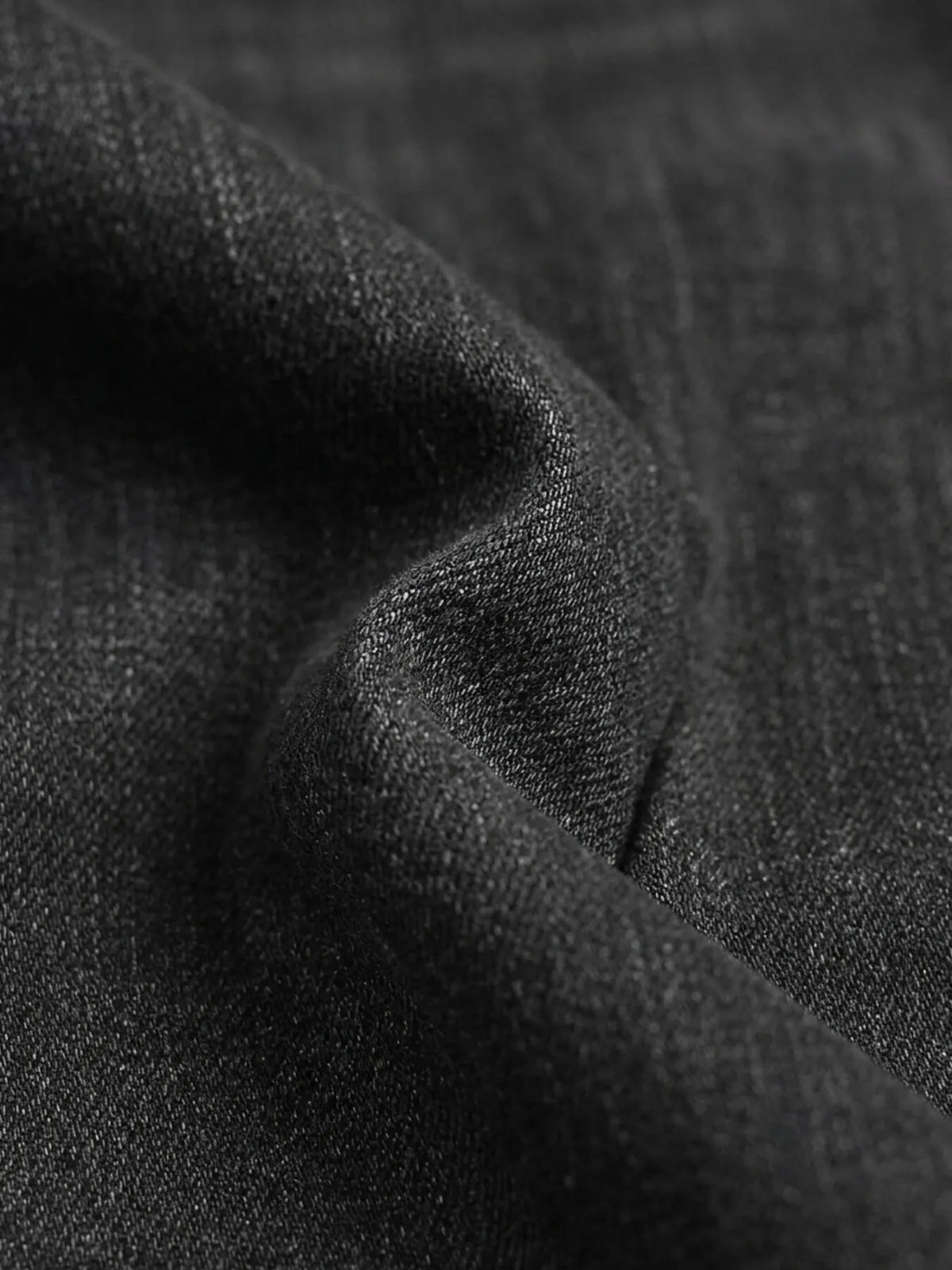 Koyu Gri Düz Slim Fit Denim Pamuk Karışımlı Pantolon