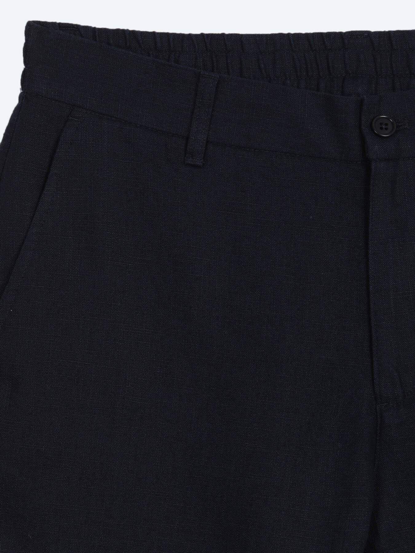 Lacivert Dokuma Relaxed Fit Casual Pamuk Karışımlı Pantolon