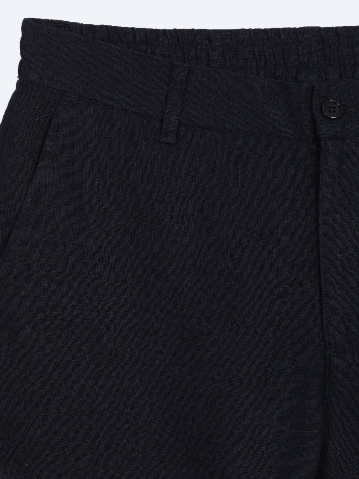 Lacivert Dokuma Relaxed Fit Casual Pamuk Karışımlı Pantolon