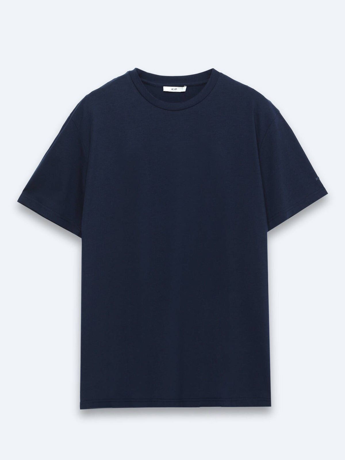 Lacivert Düz Pamuk Karışımlı T-shirt