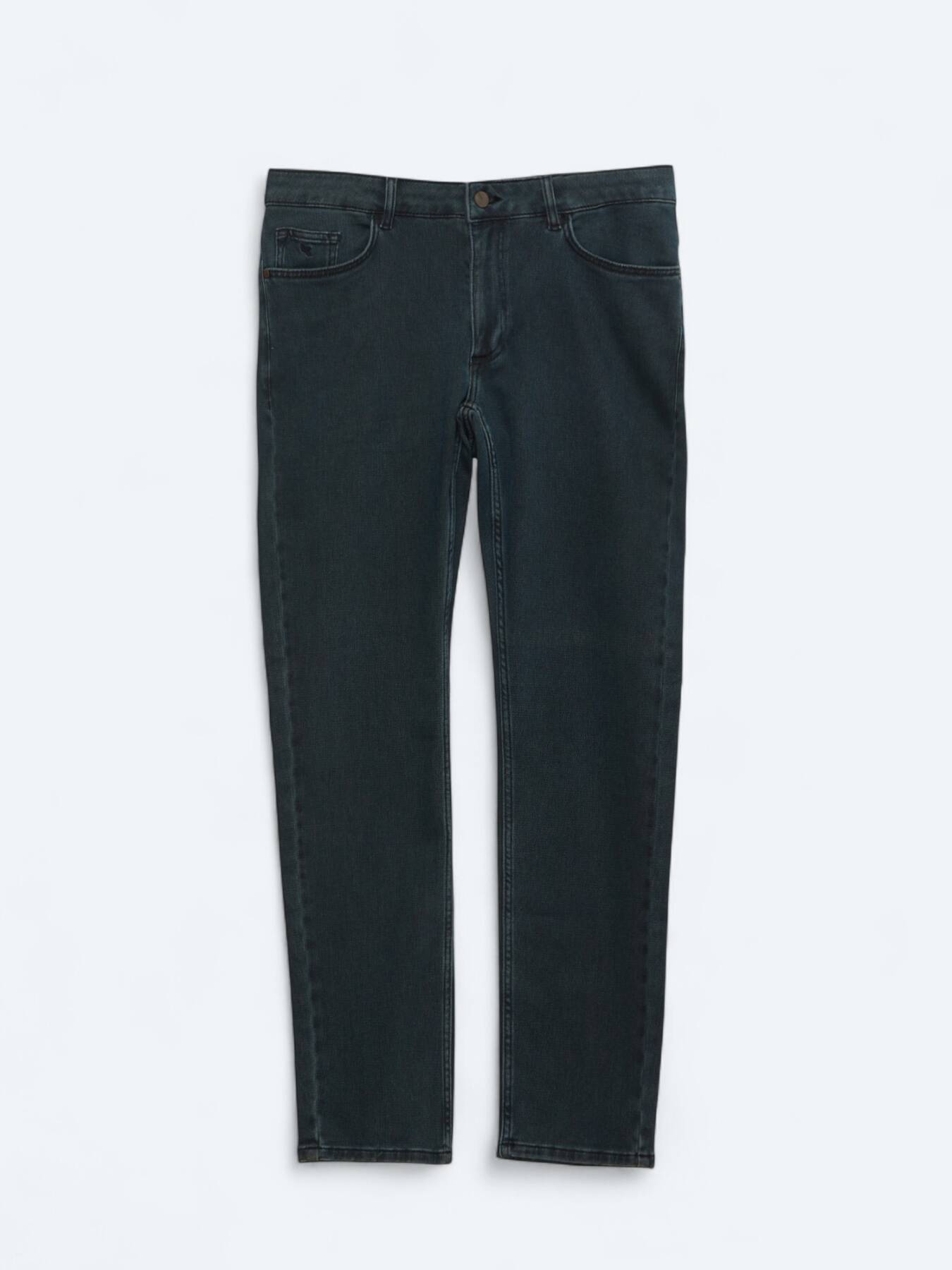 Lacivert Slim Fit Denim Pamuk Karışımlı Pantolon