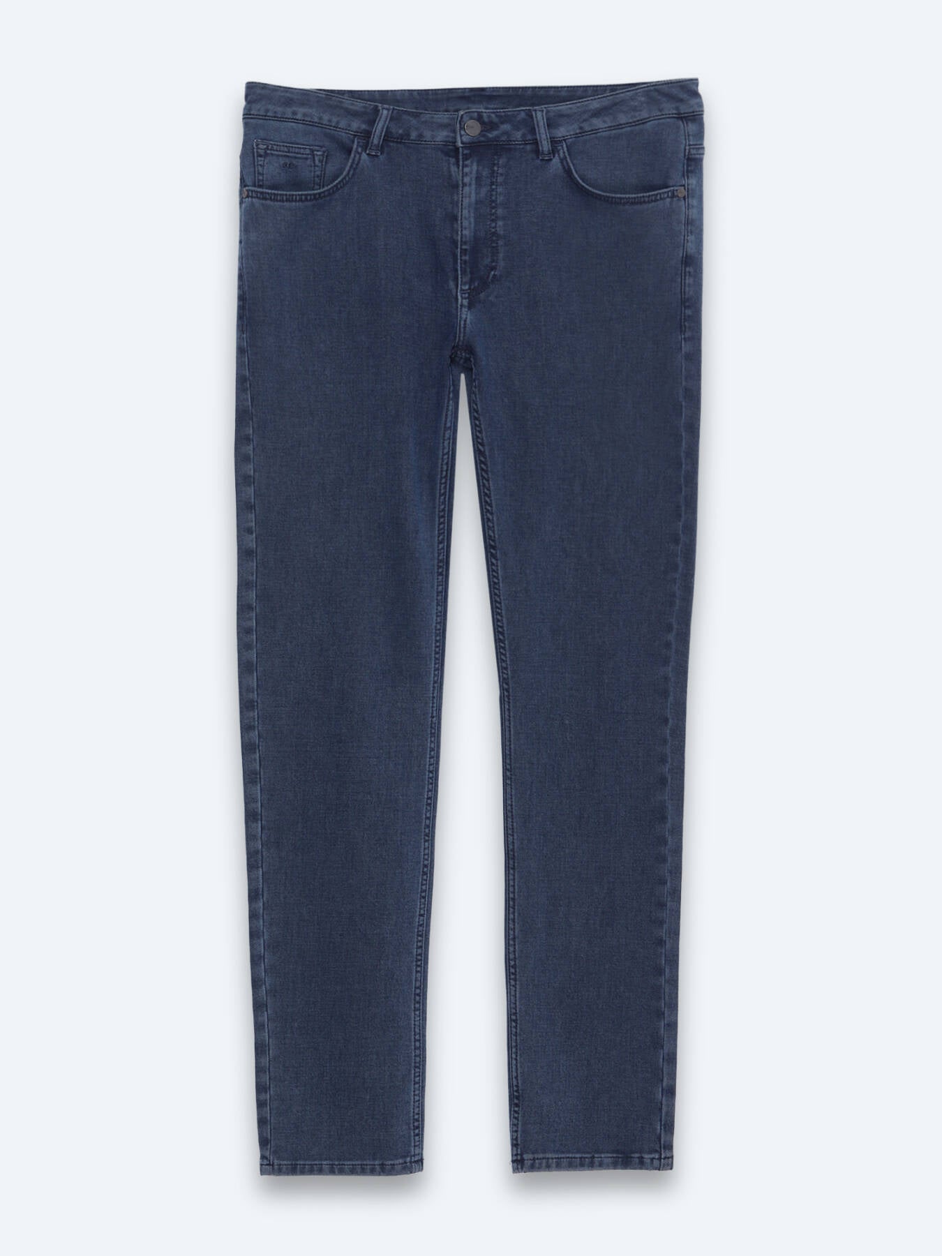 Lacivert Slim Fit Denim Pamuk Karışımlı Pantolon