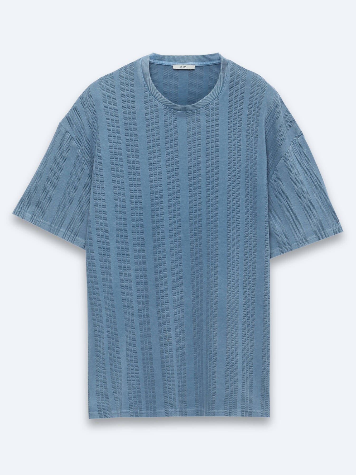 Mavi Çizgili %100 Pamuk T-shirt