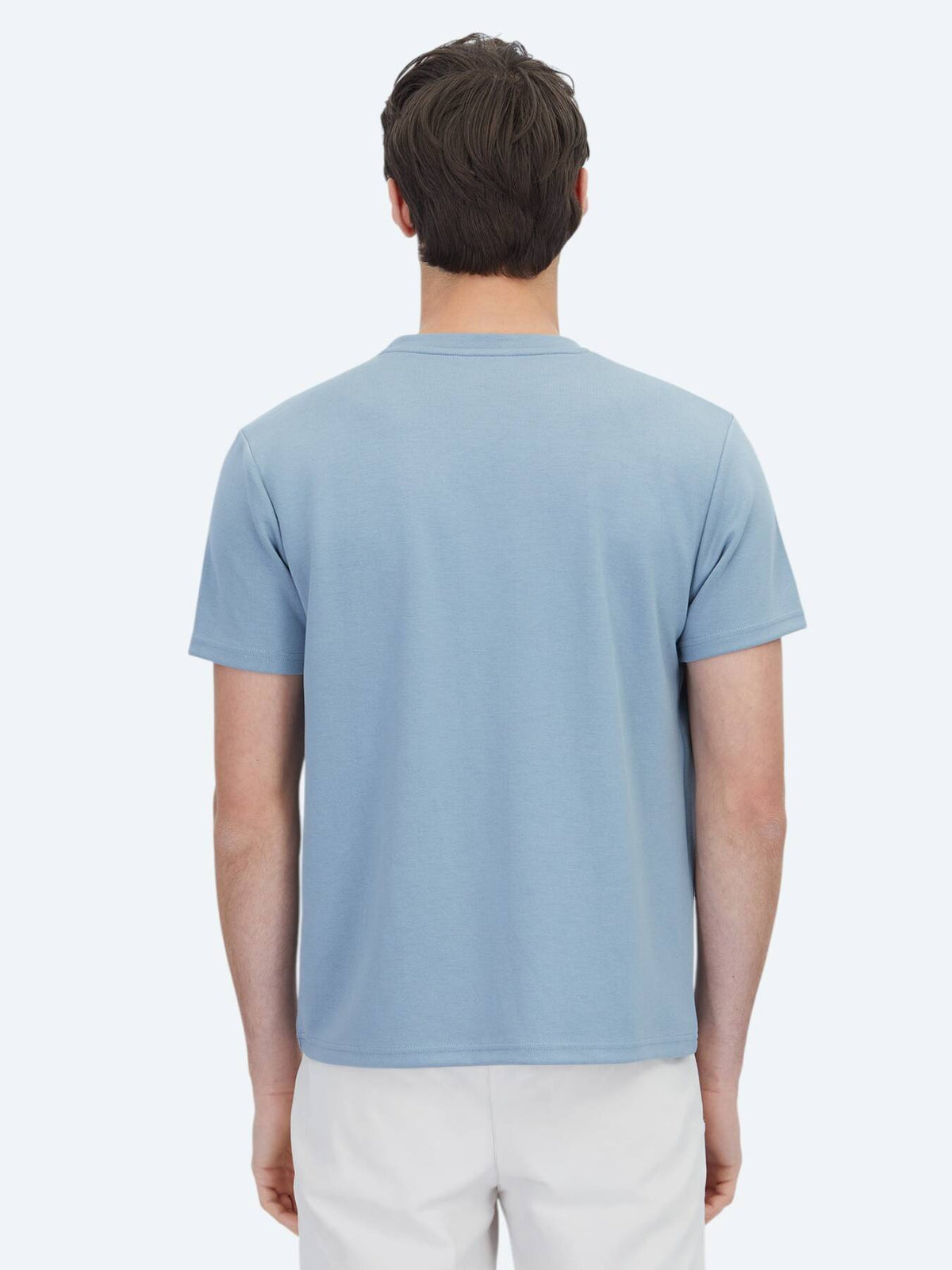 Mavi Düz Bisiklet Yaka T-shirt