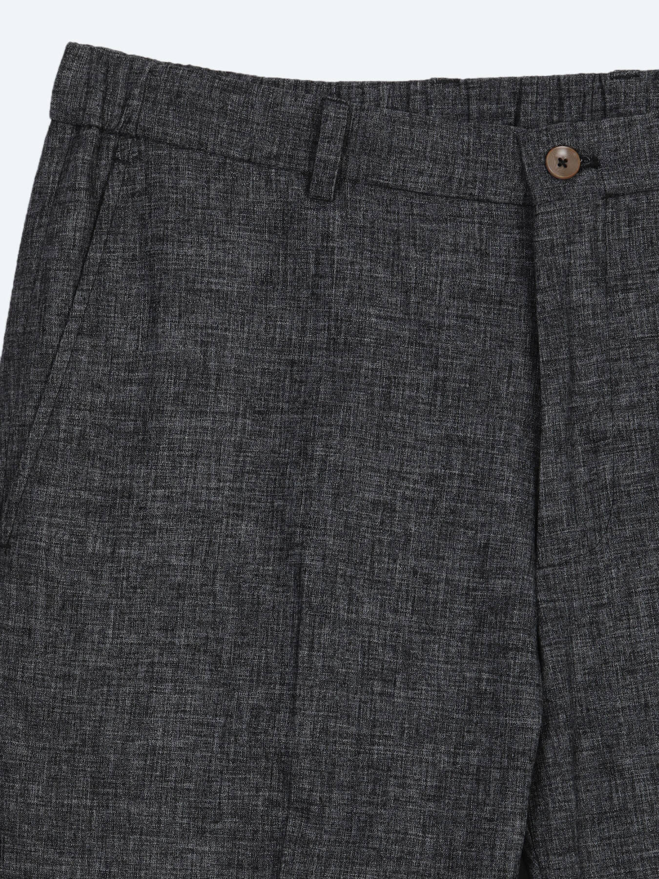 Siyah Desenli Modern Fit Keten Karışımlı Takım Elbise