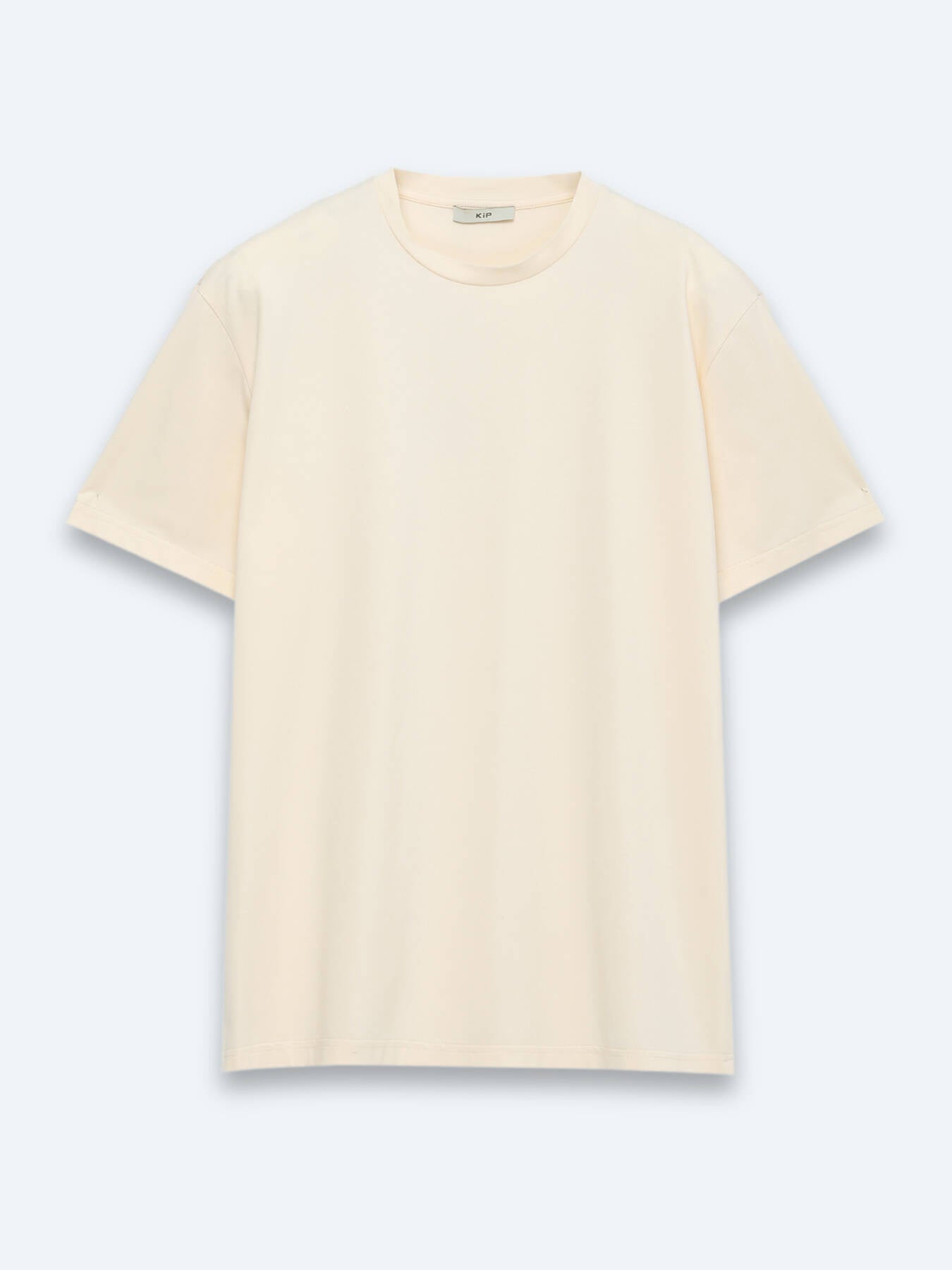Somon Düz Pamuk Karışımlı T-shirt