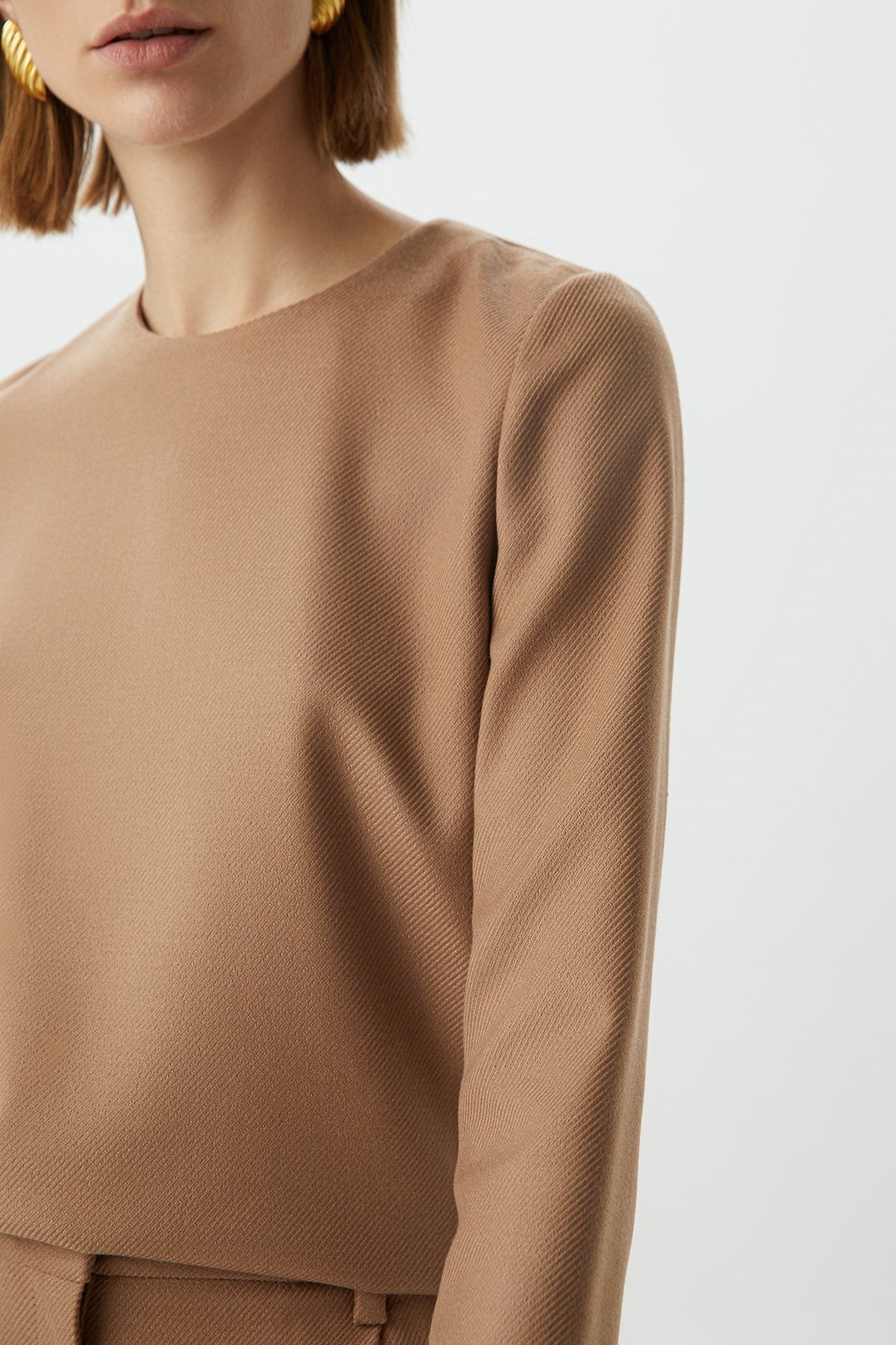 Uzun Kollu Camel Basic Bluz