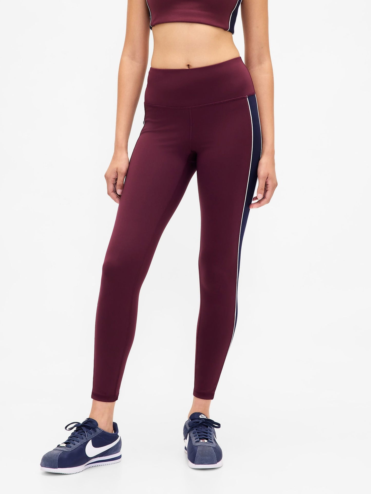 Bordo Gapfit High Rise Power Full Length Stripe Tayt