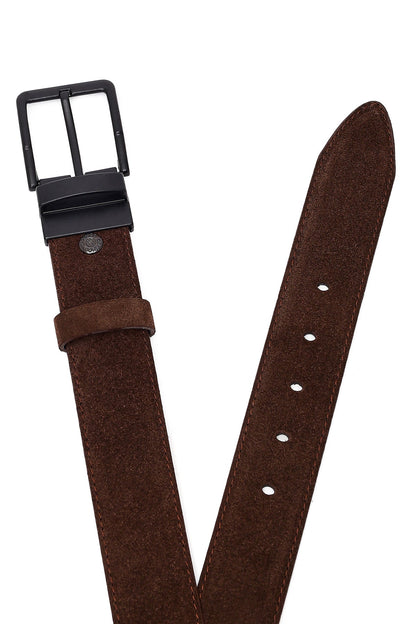 Erkek Kahverengi Süet Deri Kemer