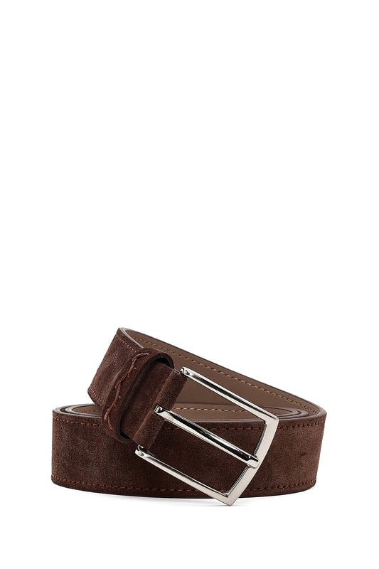 Erkek Kahverengi Süet Deri Kemer