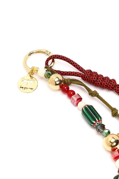 Kadın Kırmızı Boncuklu Metal Charm